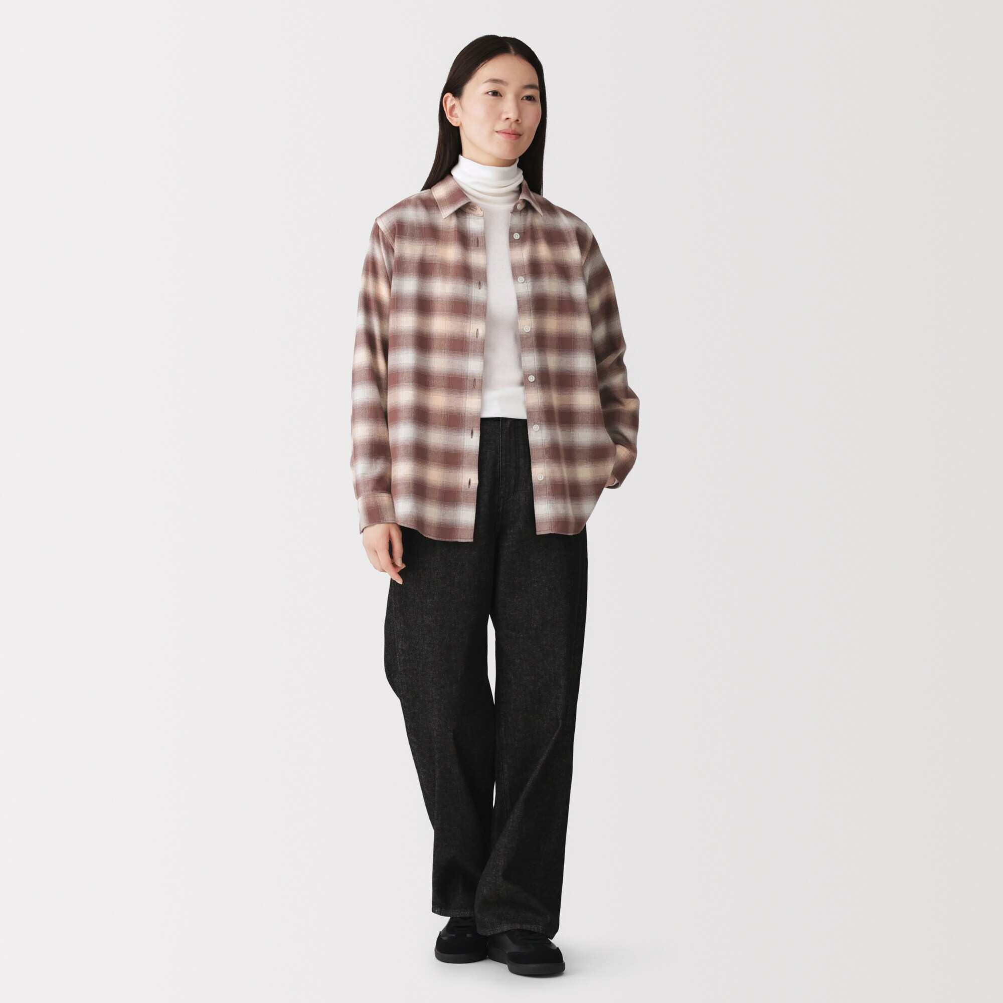 W's Double brushed flannel L/S shirt(OS)