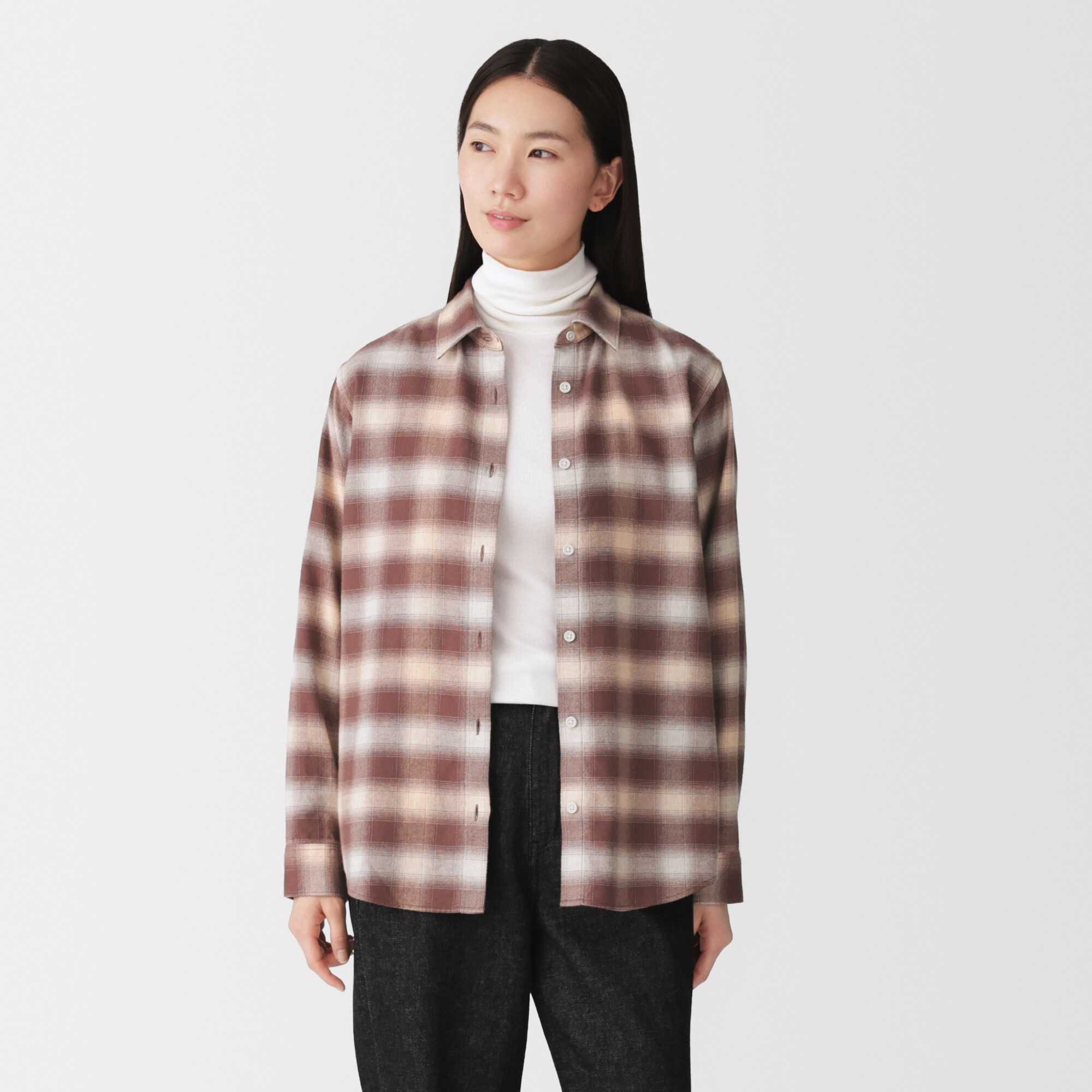 W's Double brushed flannel L/S shirt(OS)