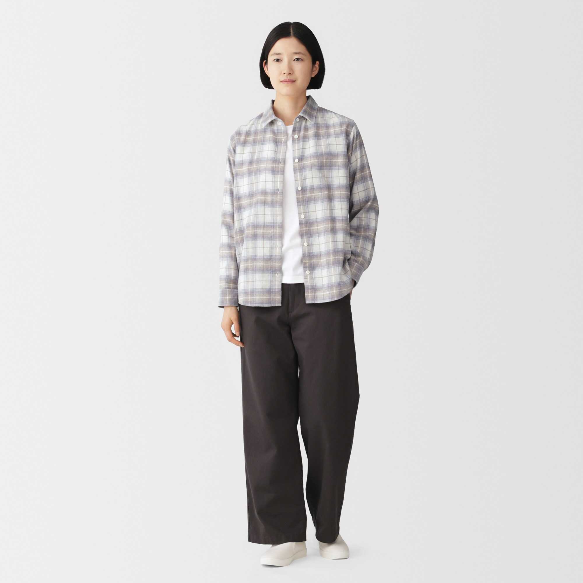 W's Double brushed flannel L/S shirt(OS)