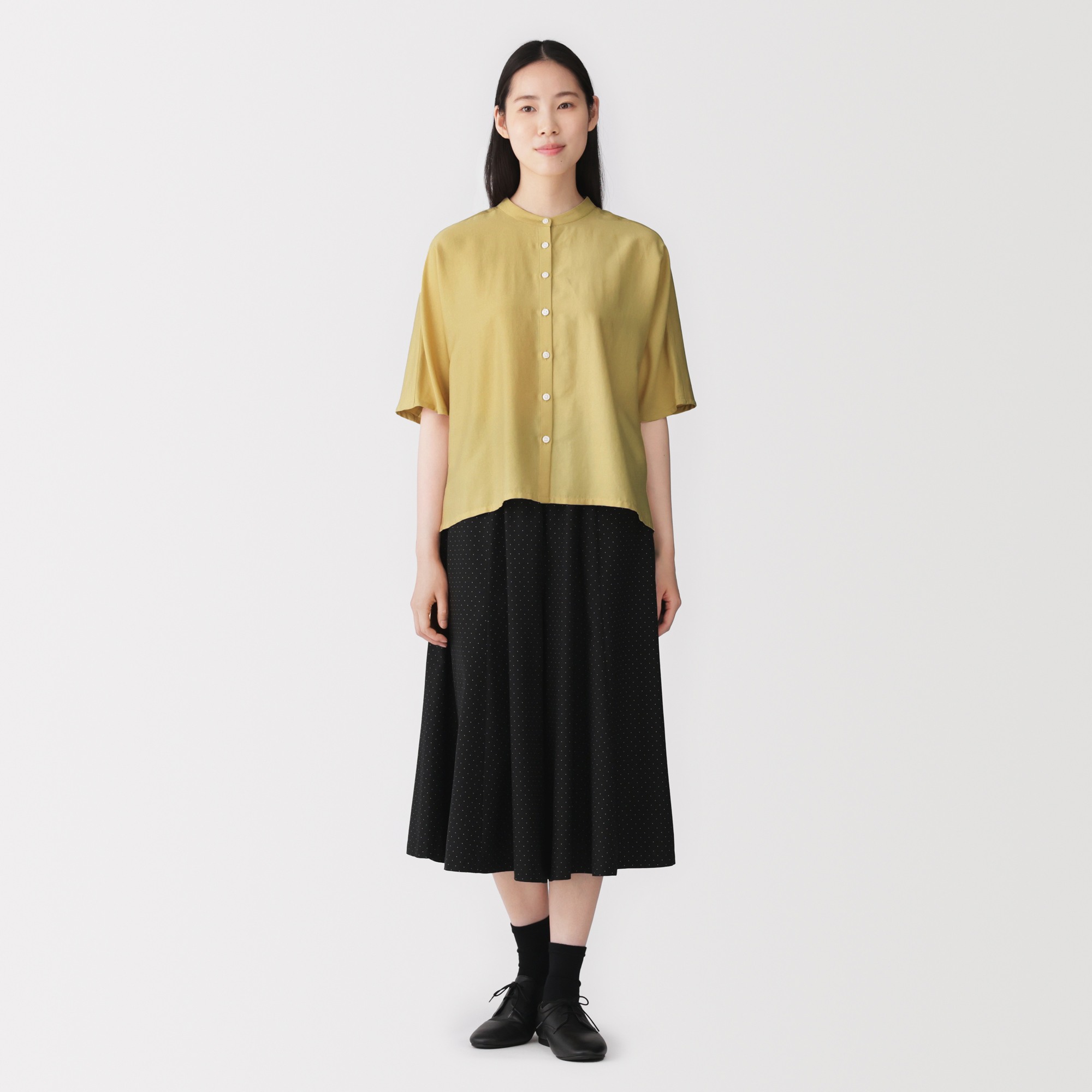 W's Lyocell blended 1/2 sleeve blouse