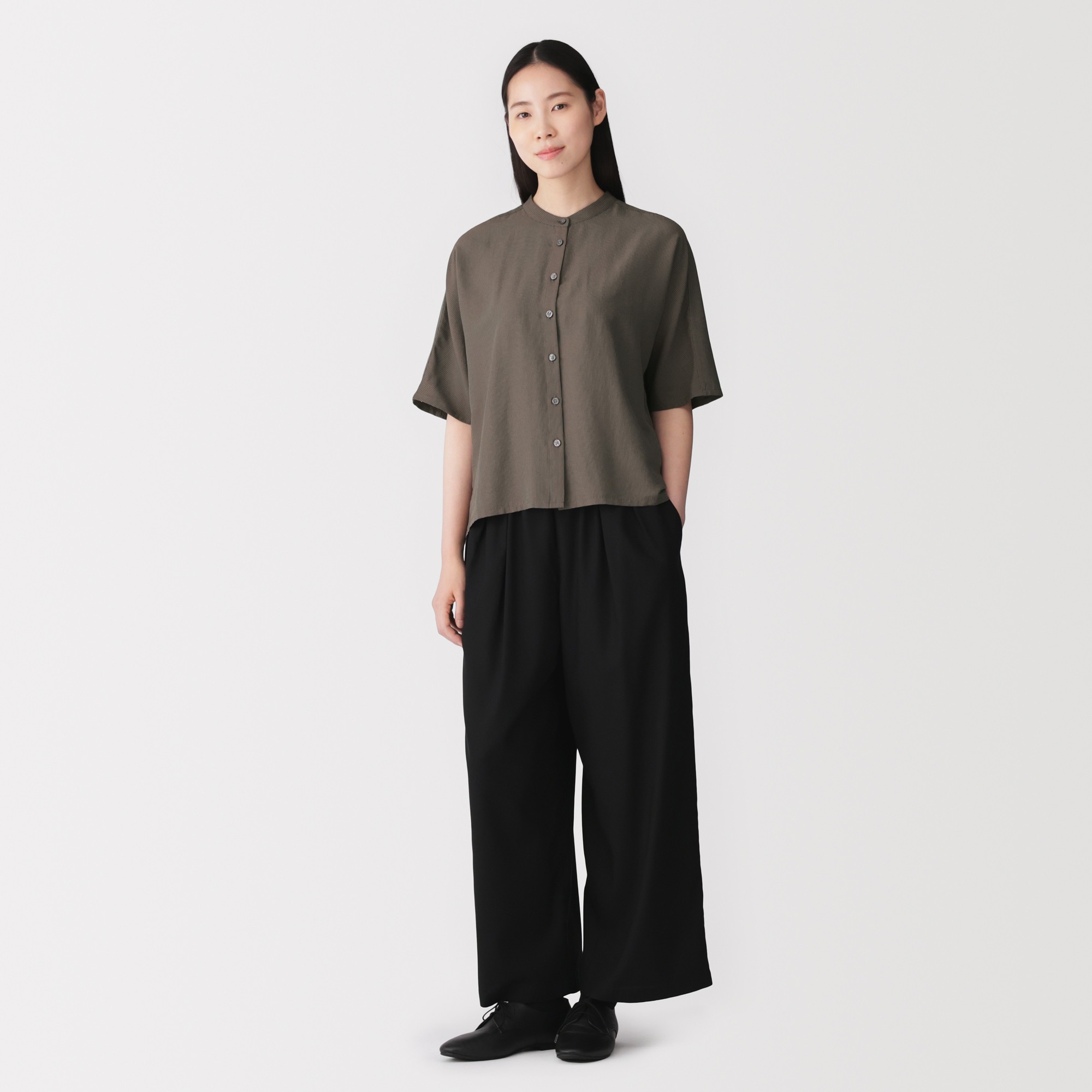W's Lyocell blended 1/2 sleeve blouse