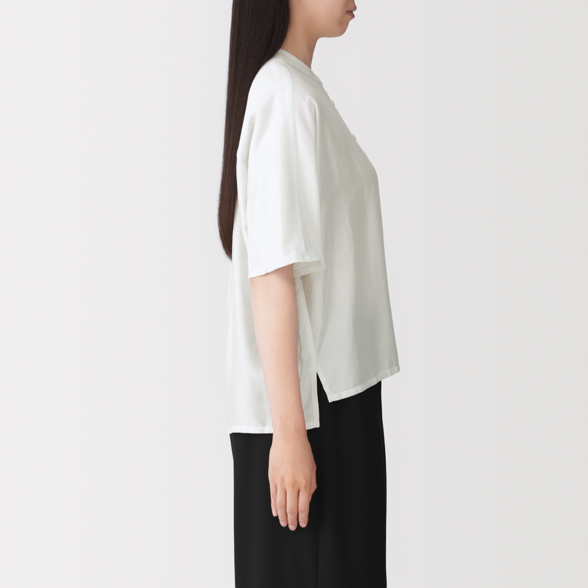 W's Lyocell blended 1/2 sleeve blouse