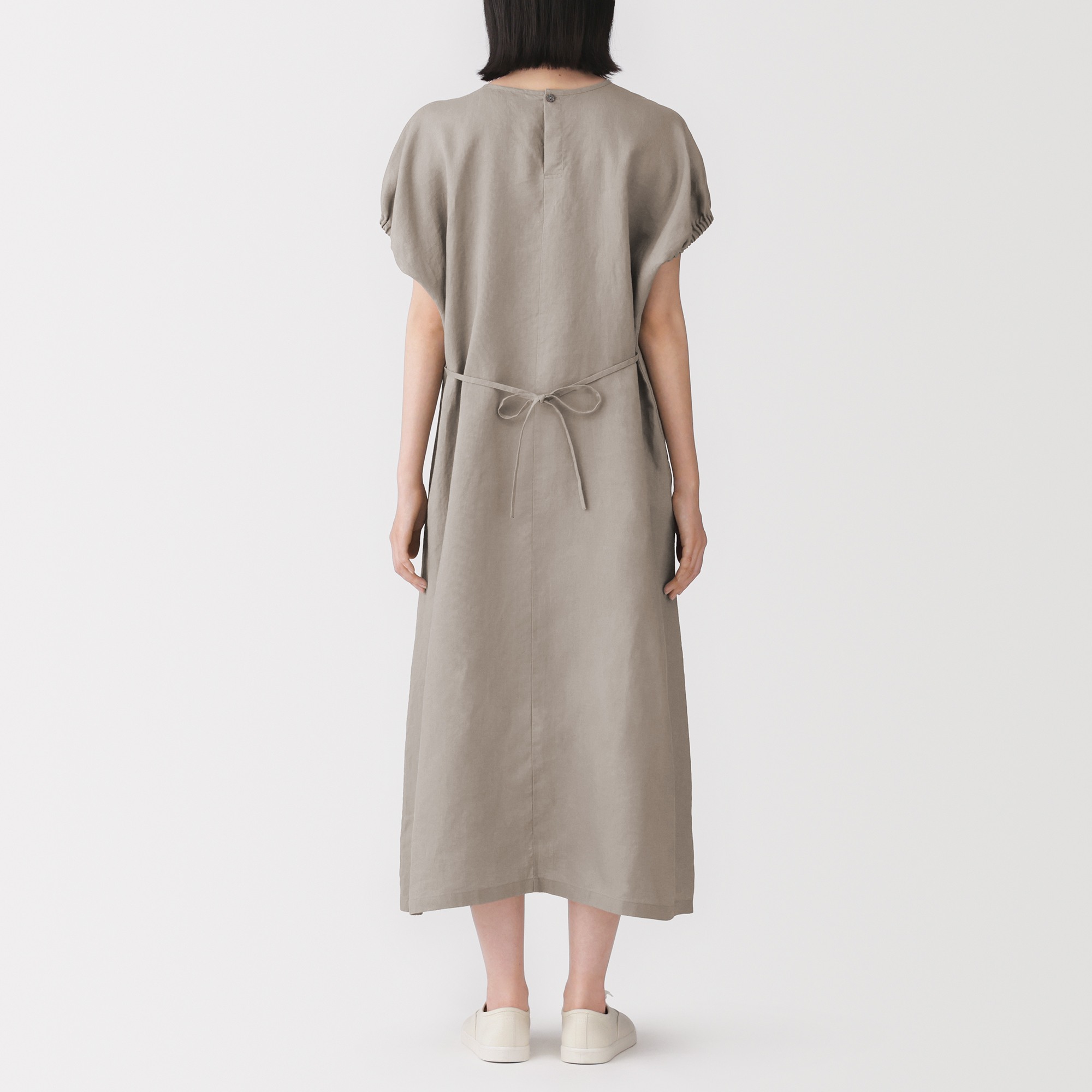 W's Washed linen S/Slv dress (ASEAN)