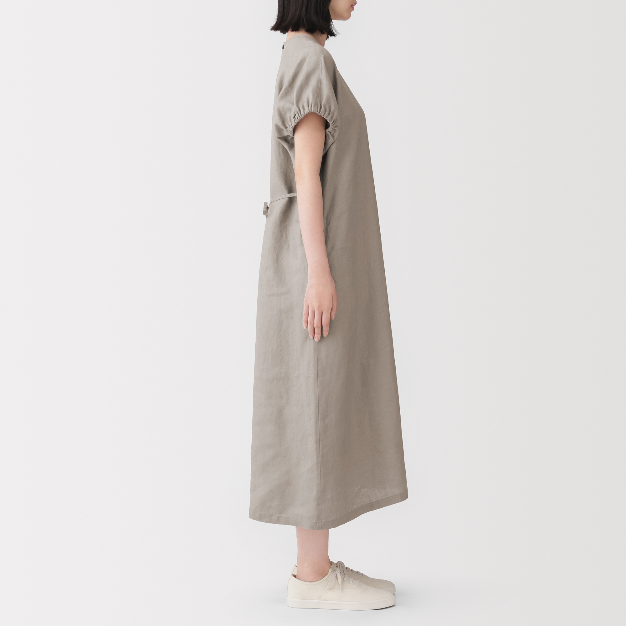 W's Washed linen S/Slv dress (ASEAN)
