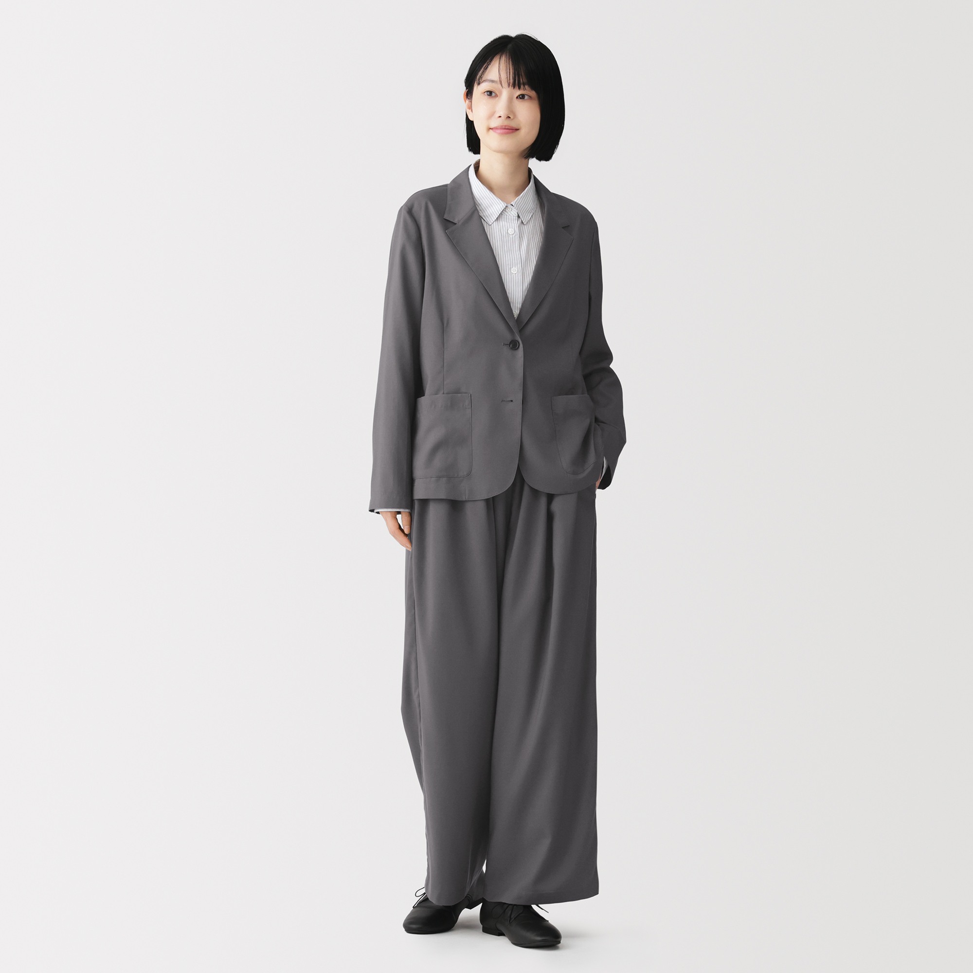 W's Lyocell blended shirt jacket
