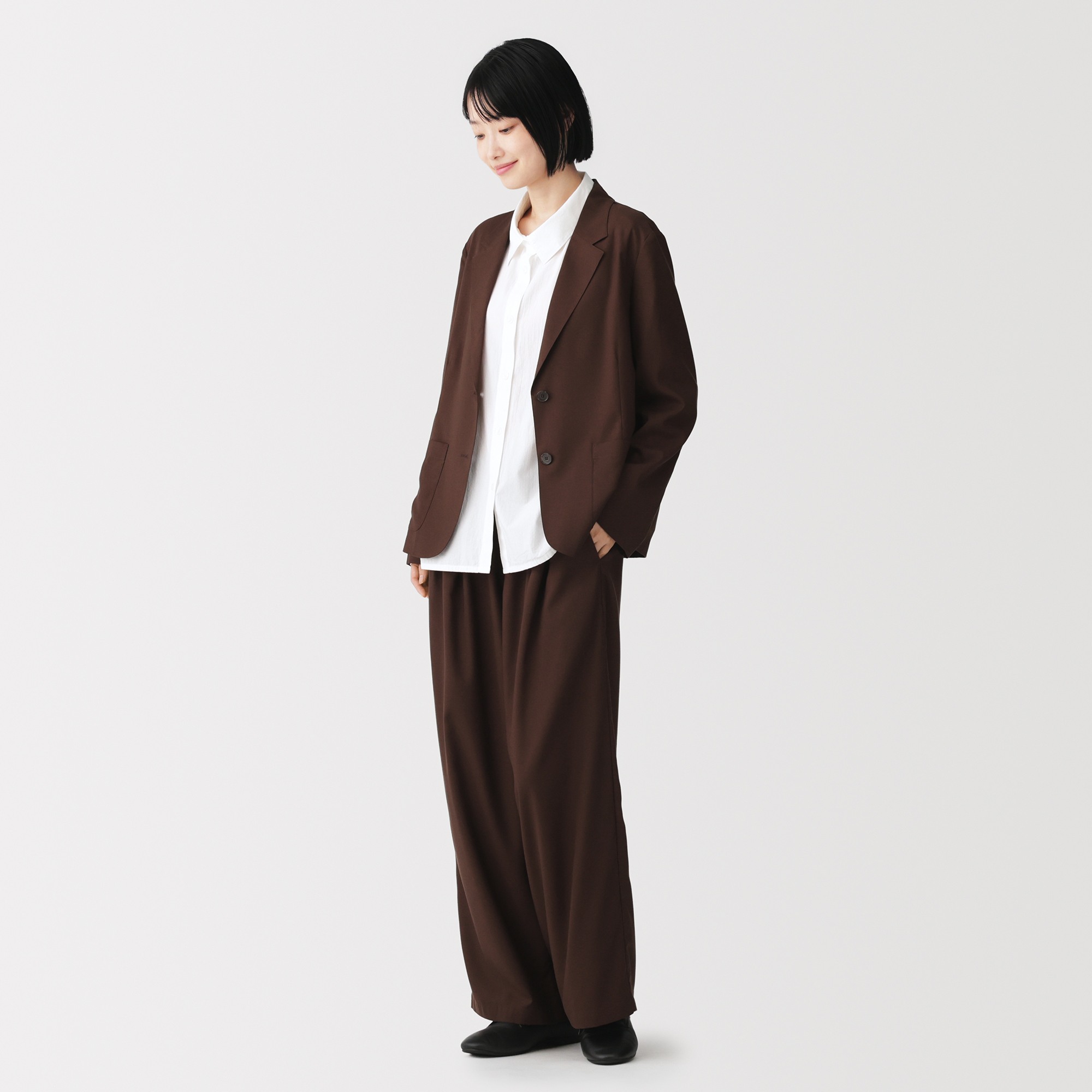 W's Lyocell blended shirt jacket