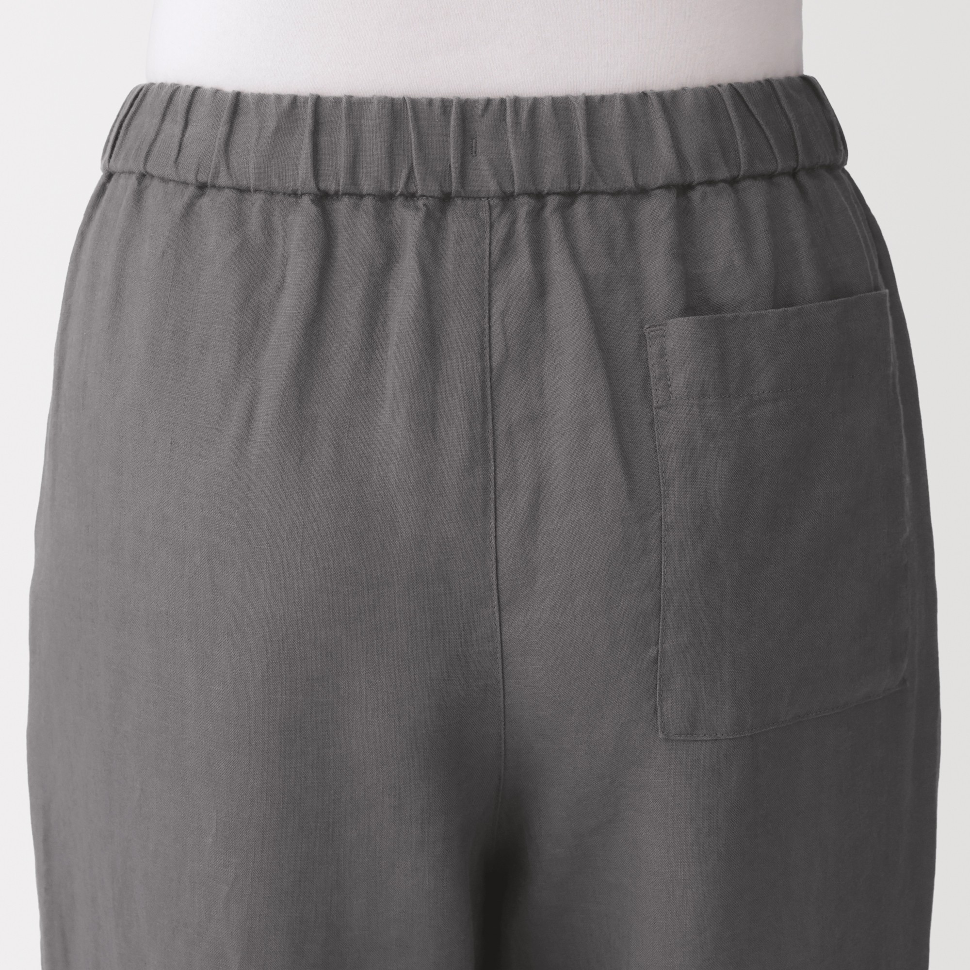W's Washed linen easy wide-fit pants(OS)