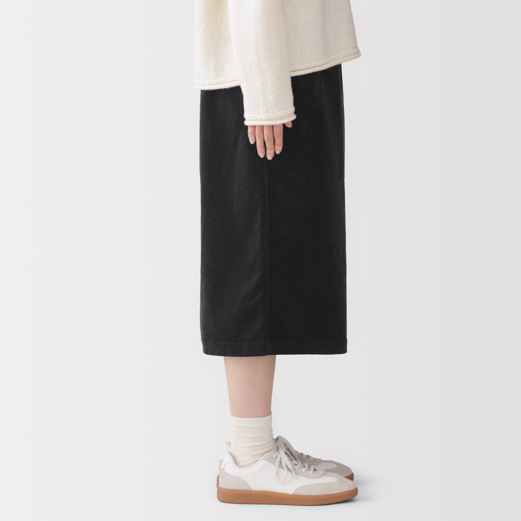 W's stretch corduroy skirt