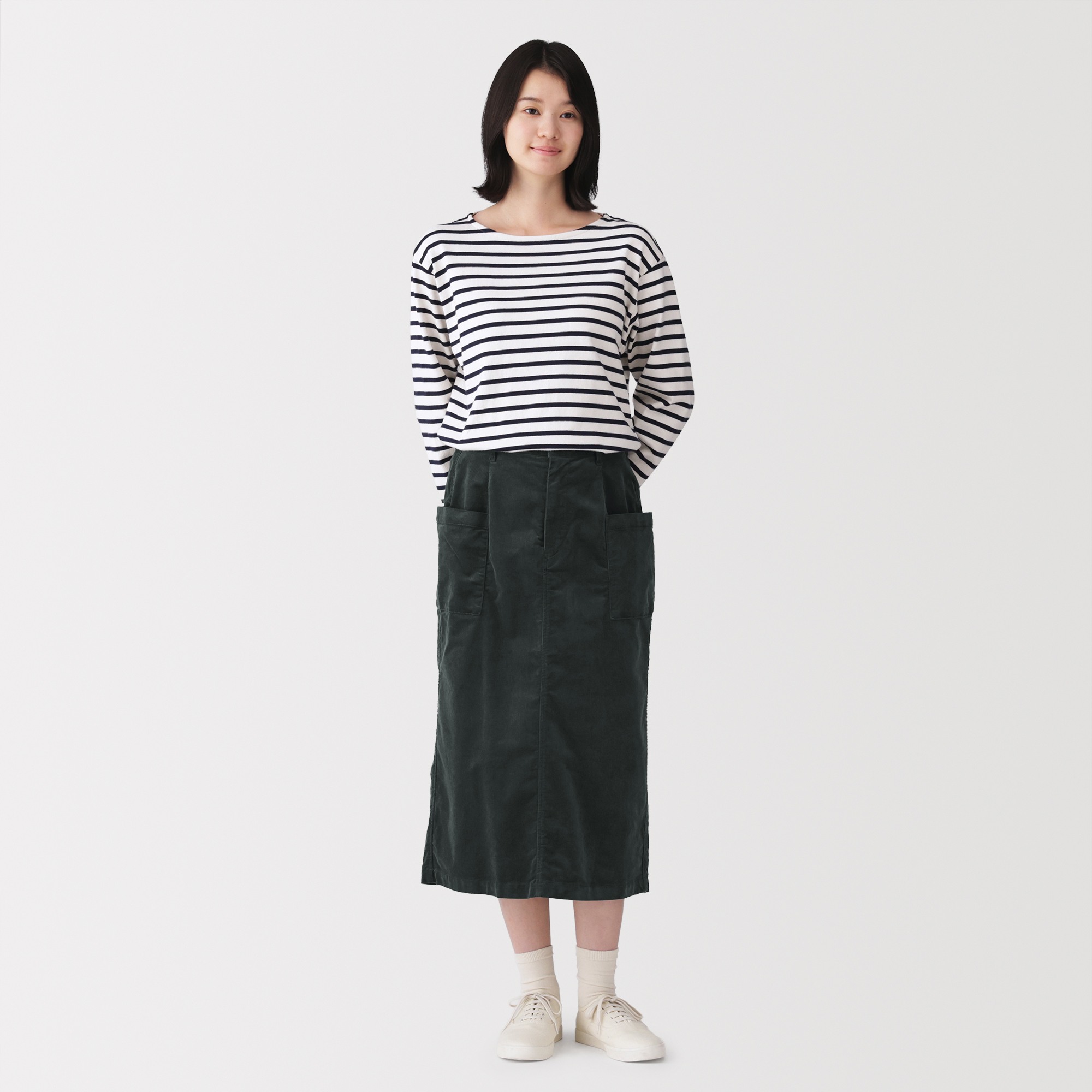 W's stretch corduroy skirt