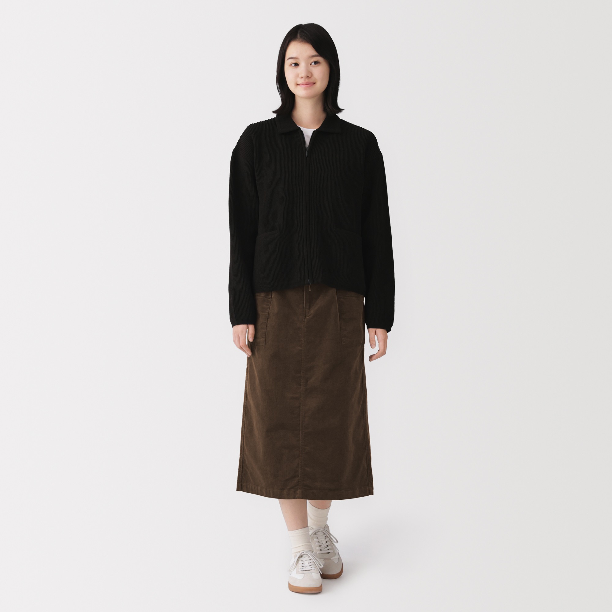 W's stretch corduroy skirt