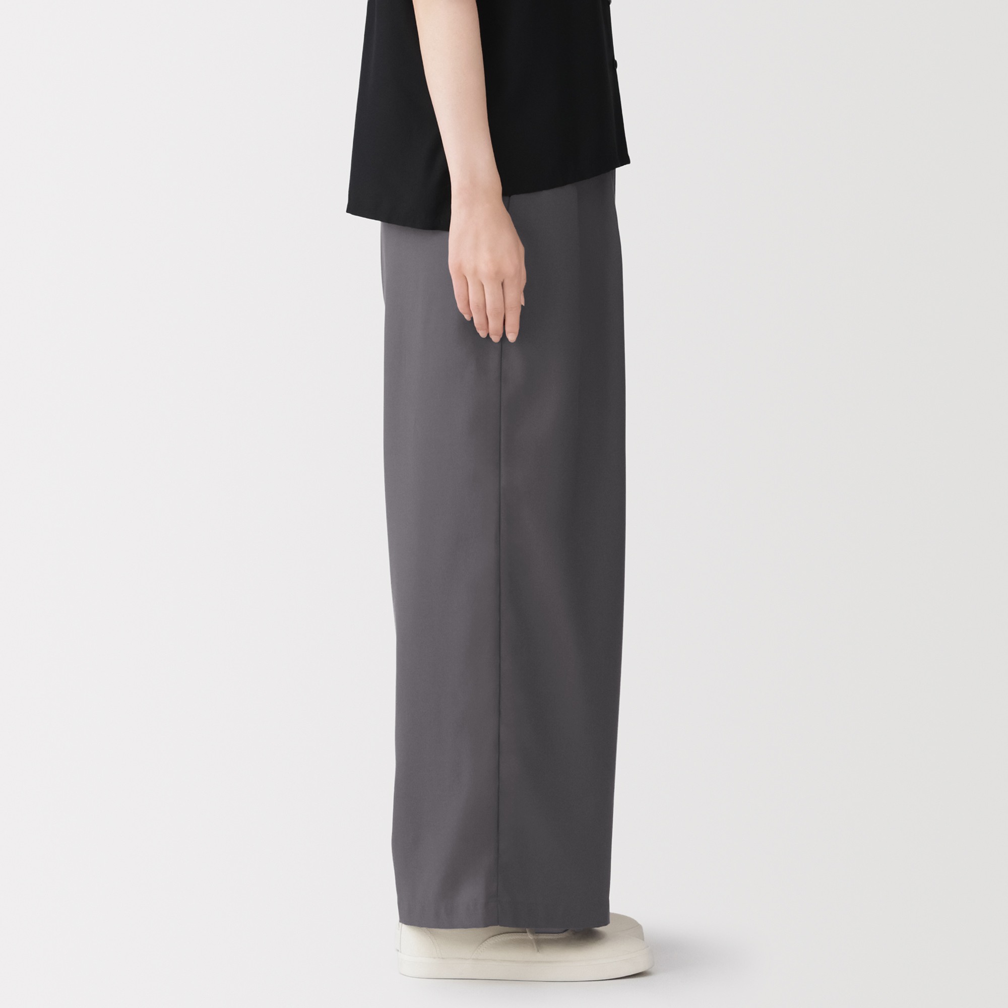 W's lyocell blended easy wide straight pants