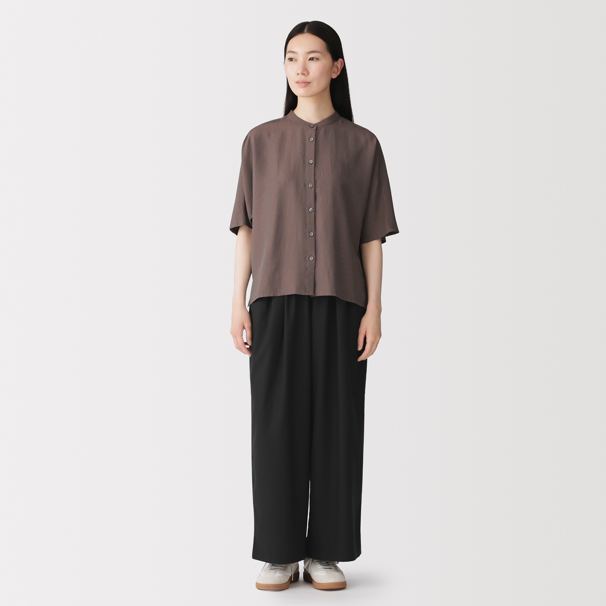 W's lyocell blended easy wide straight pants