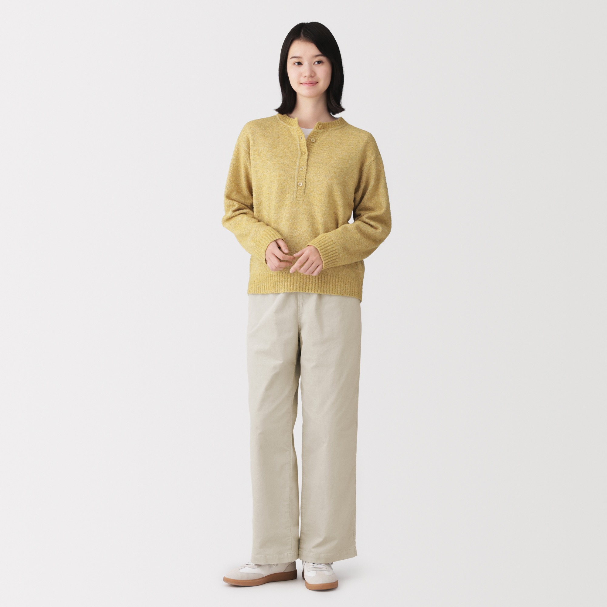 W's stretch corduroy easy straight pants