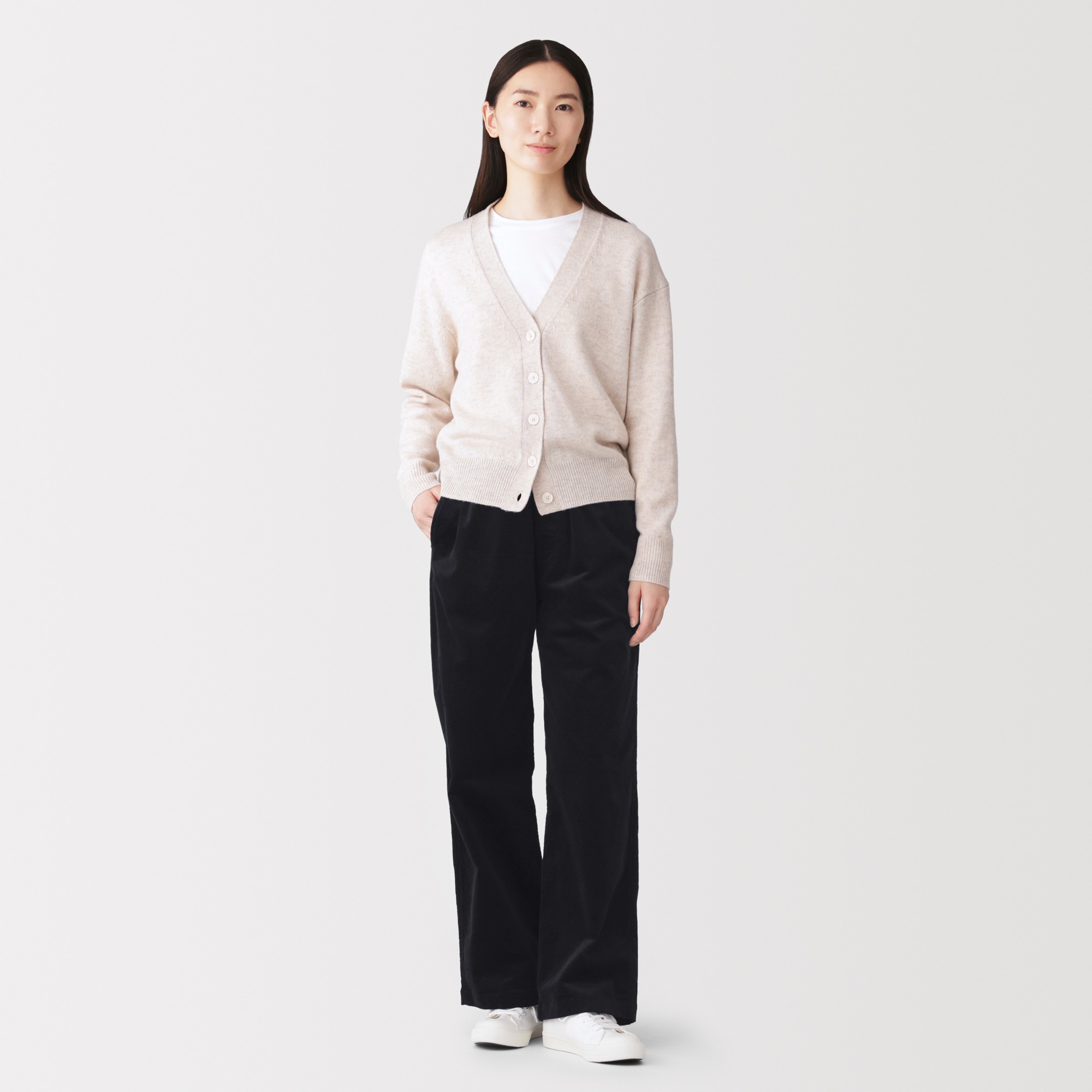 W's stretch corduroy easy straight pants