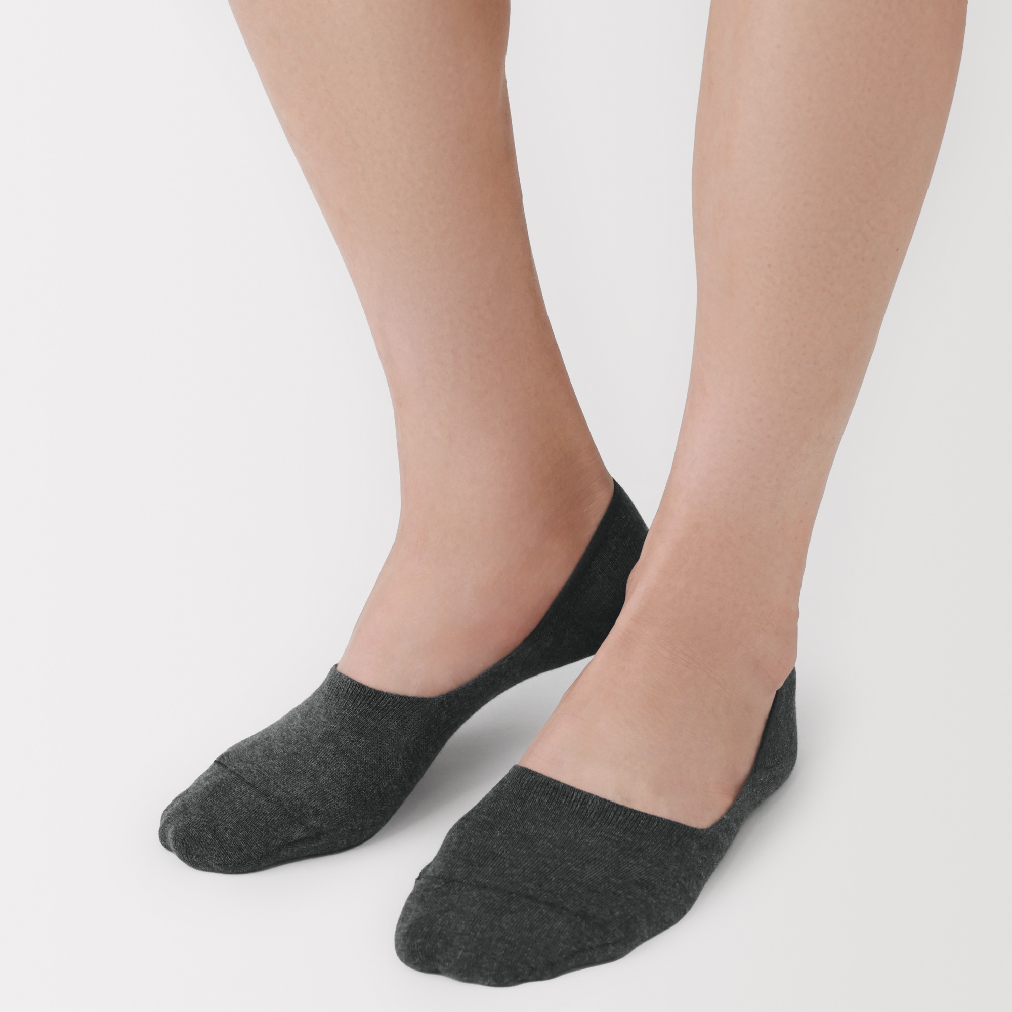 M's thin no-show socks with heel grip (Reclaimed cotton)