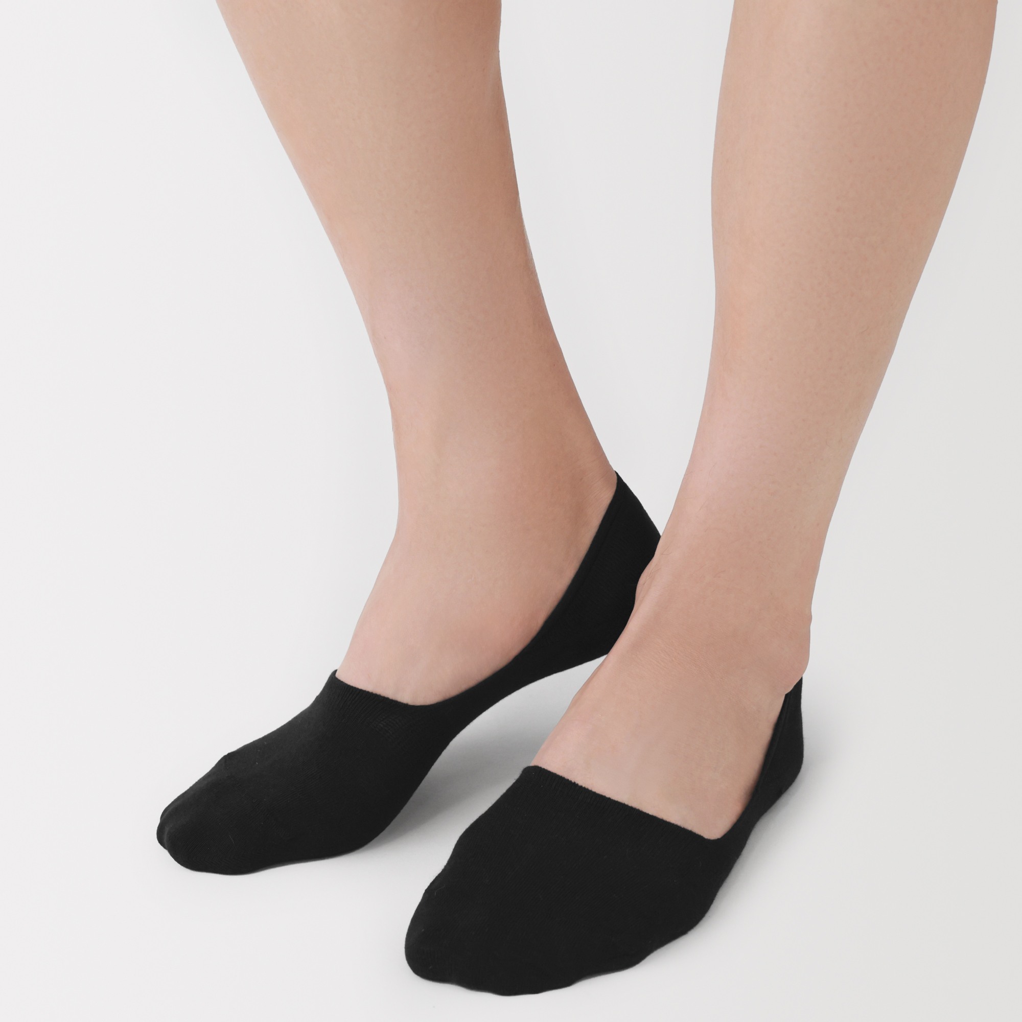M's thin no-show socks with heel grip (Reclaimed cotton)
