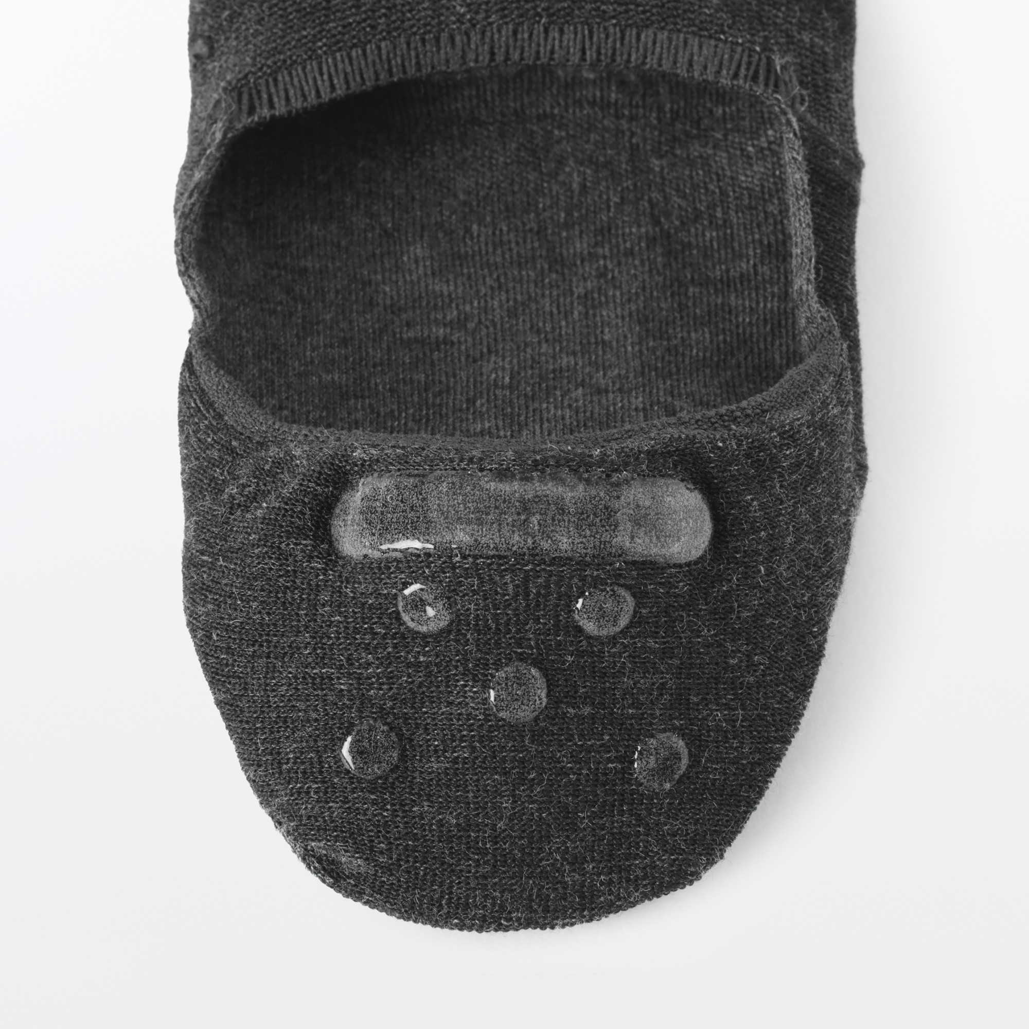 M's thin no-show socks with heel grip (Reclaimed cotton)