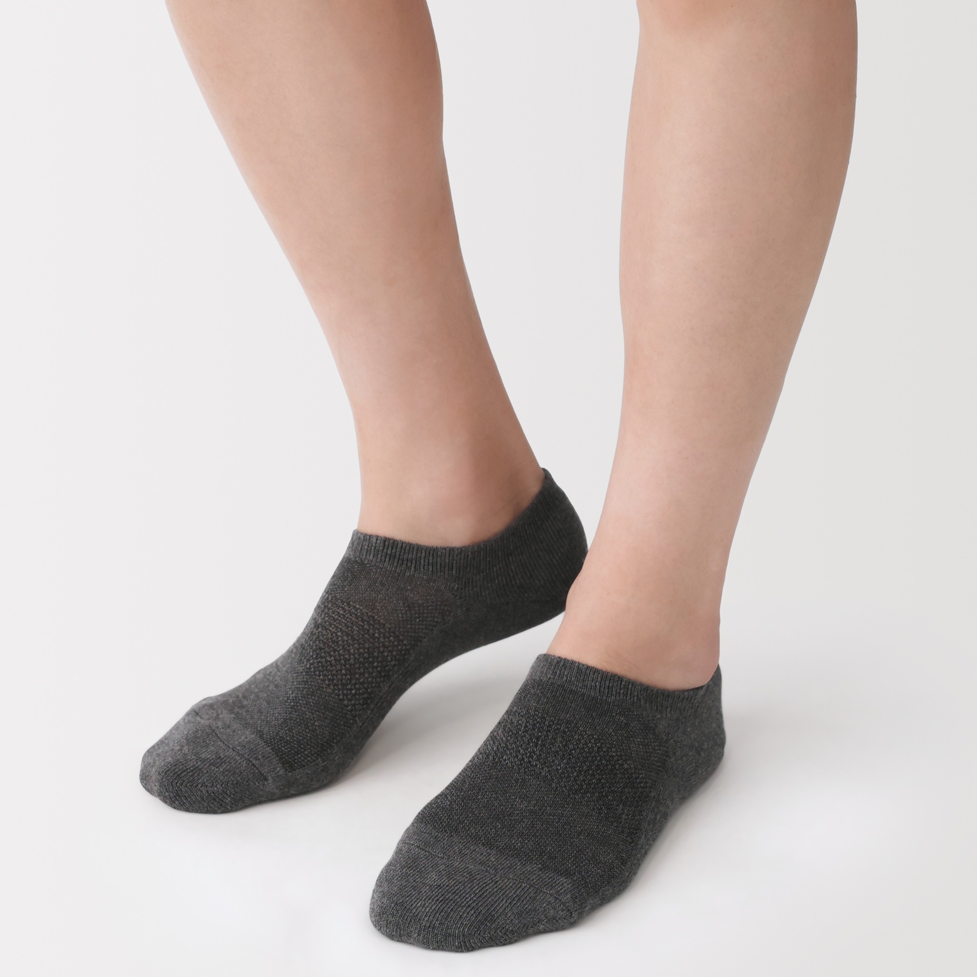 M's right angle pile sneaker socks (Heather color)