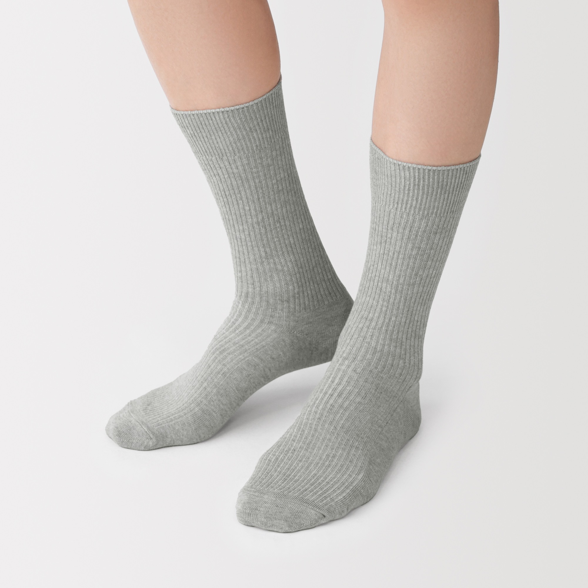 M's right angle ribbed socks (Reclaimed cotton)
