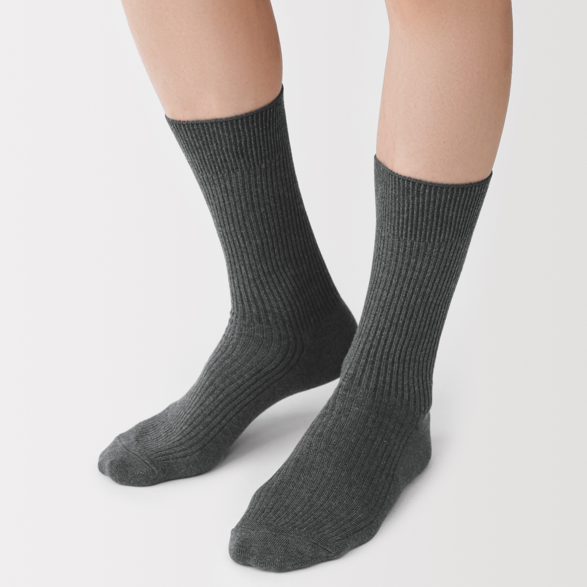 M's right angle ribbed socks (Reclaimed cotton)