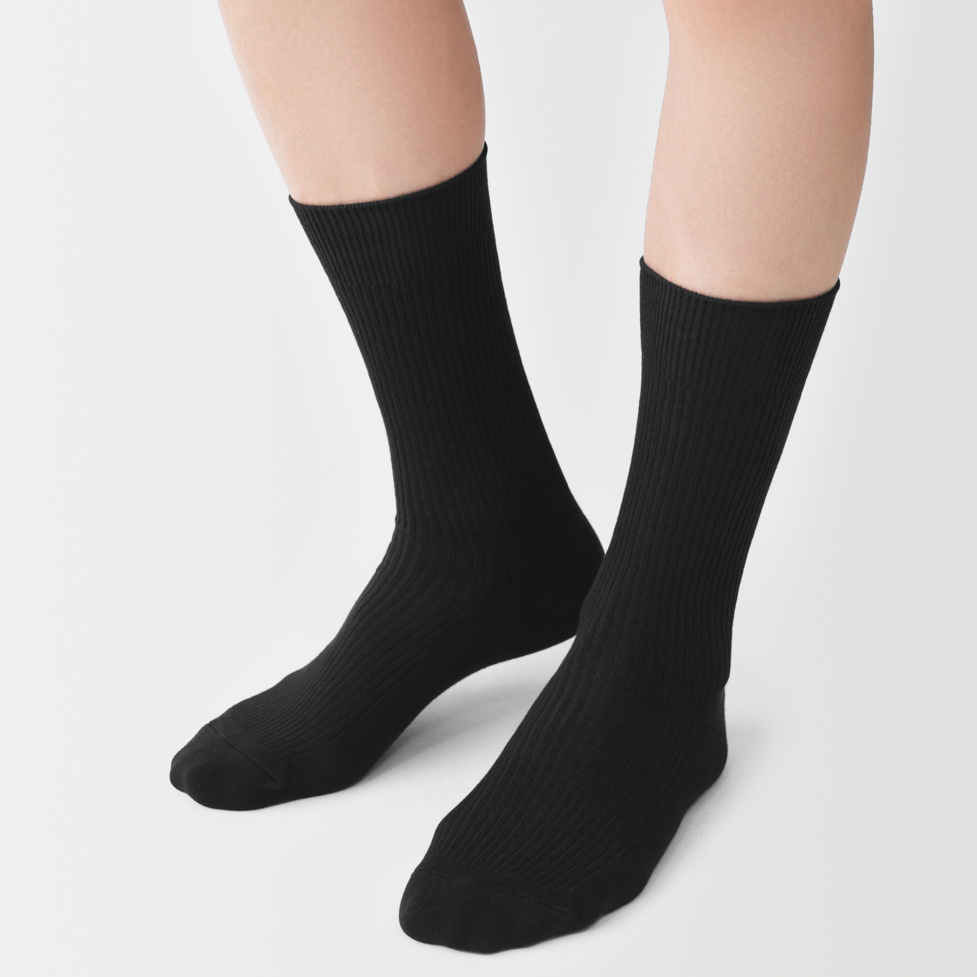 M's right angle ribbed socks (Reclaimed cotton)