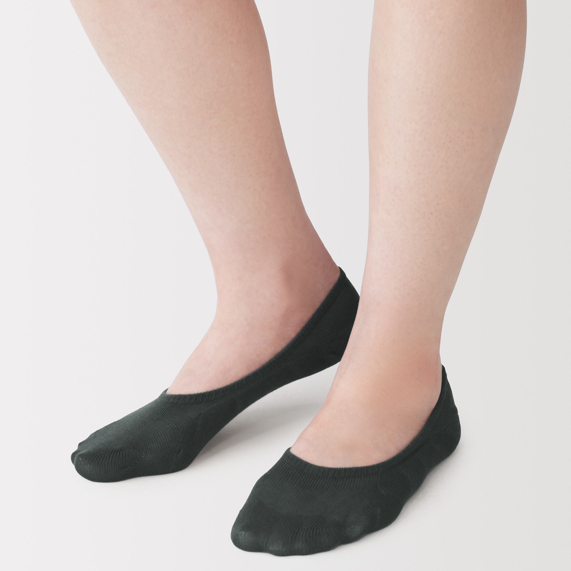 W's Non-slip cotton blended no-show socks (wide-toe)