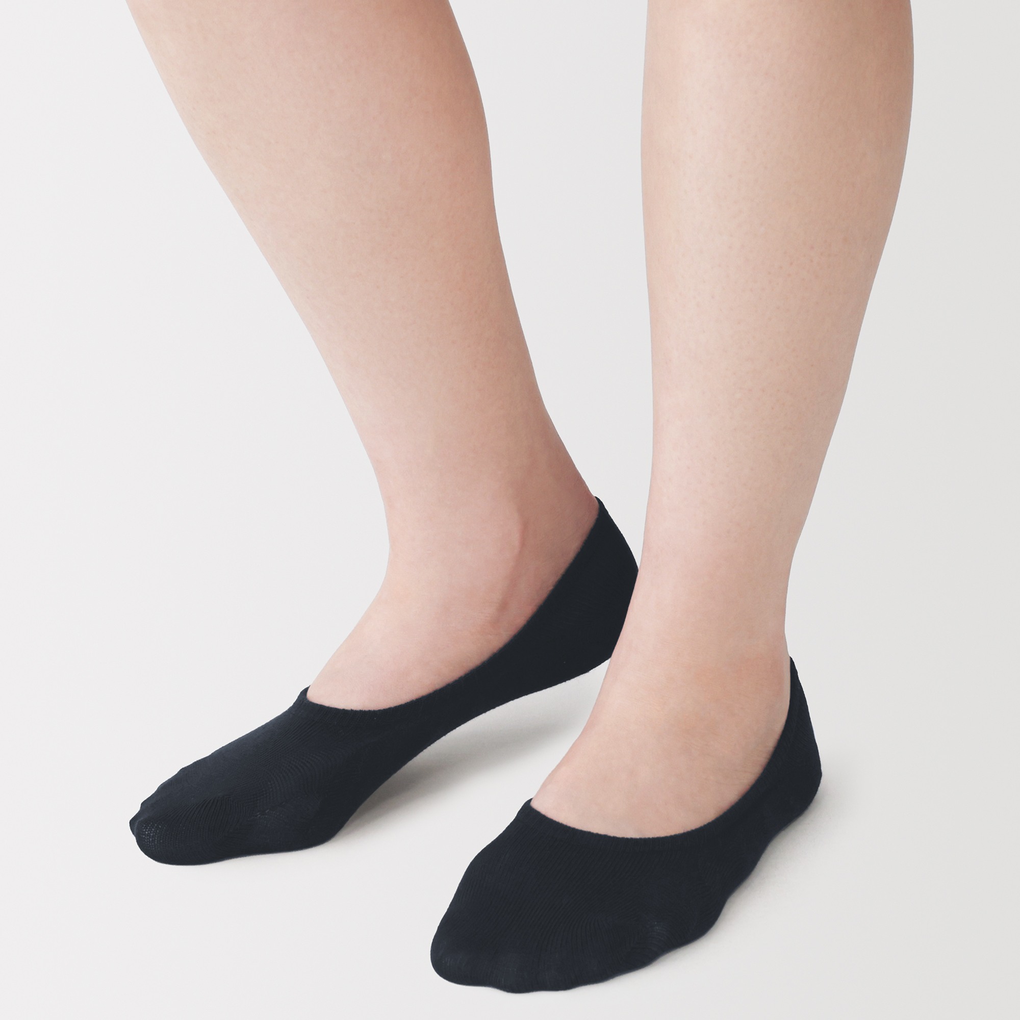 W's Non-slip cotton blended no-show socks (wide-toe)