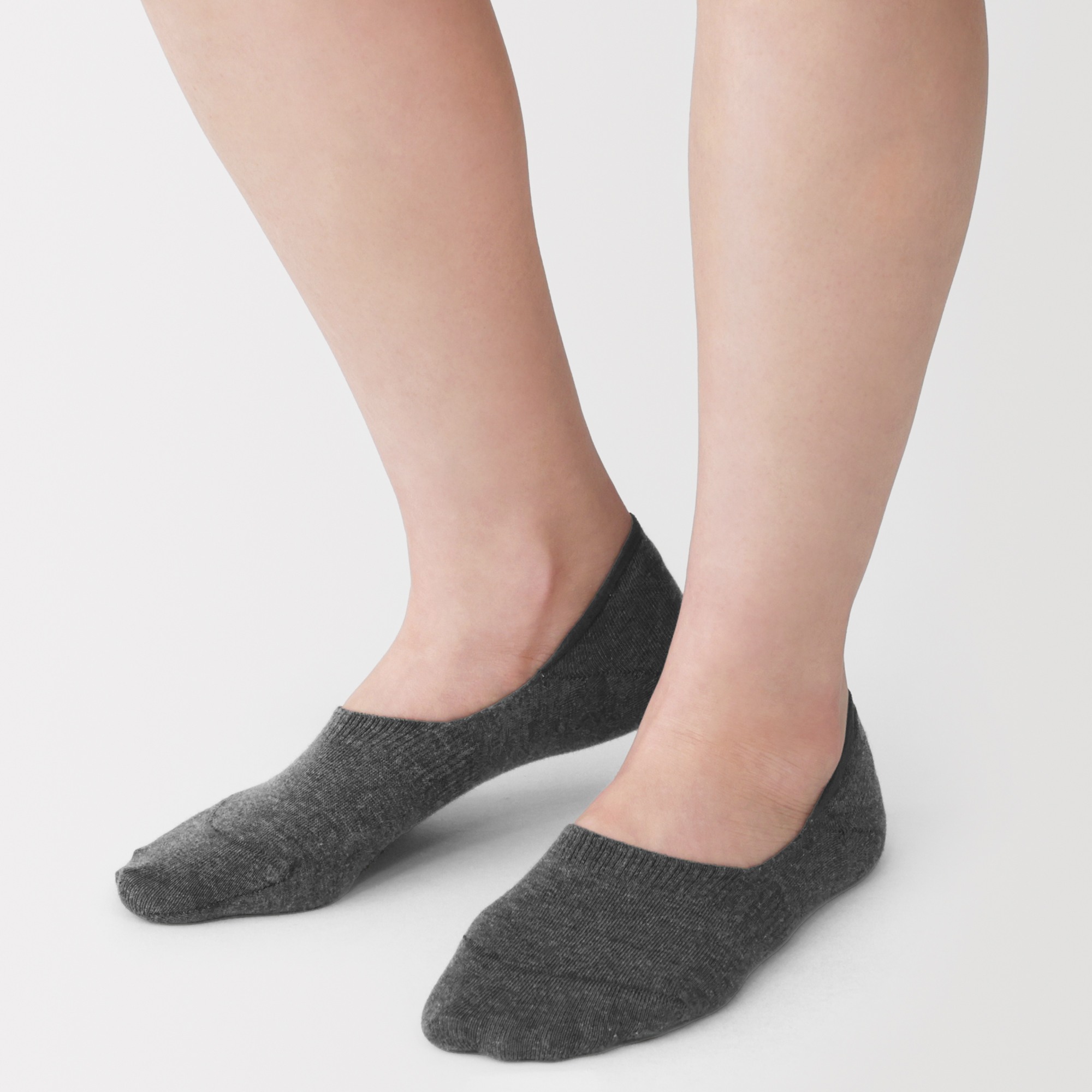 W's Thin no-show socks with heel grip(Reclaimed cotton)