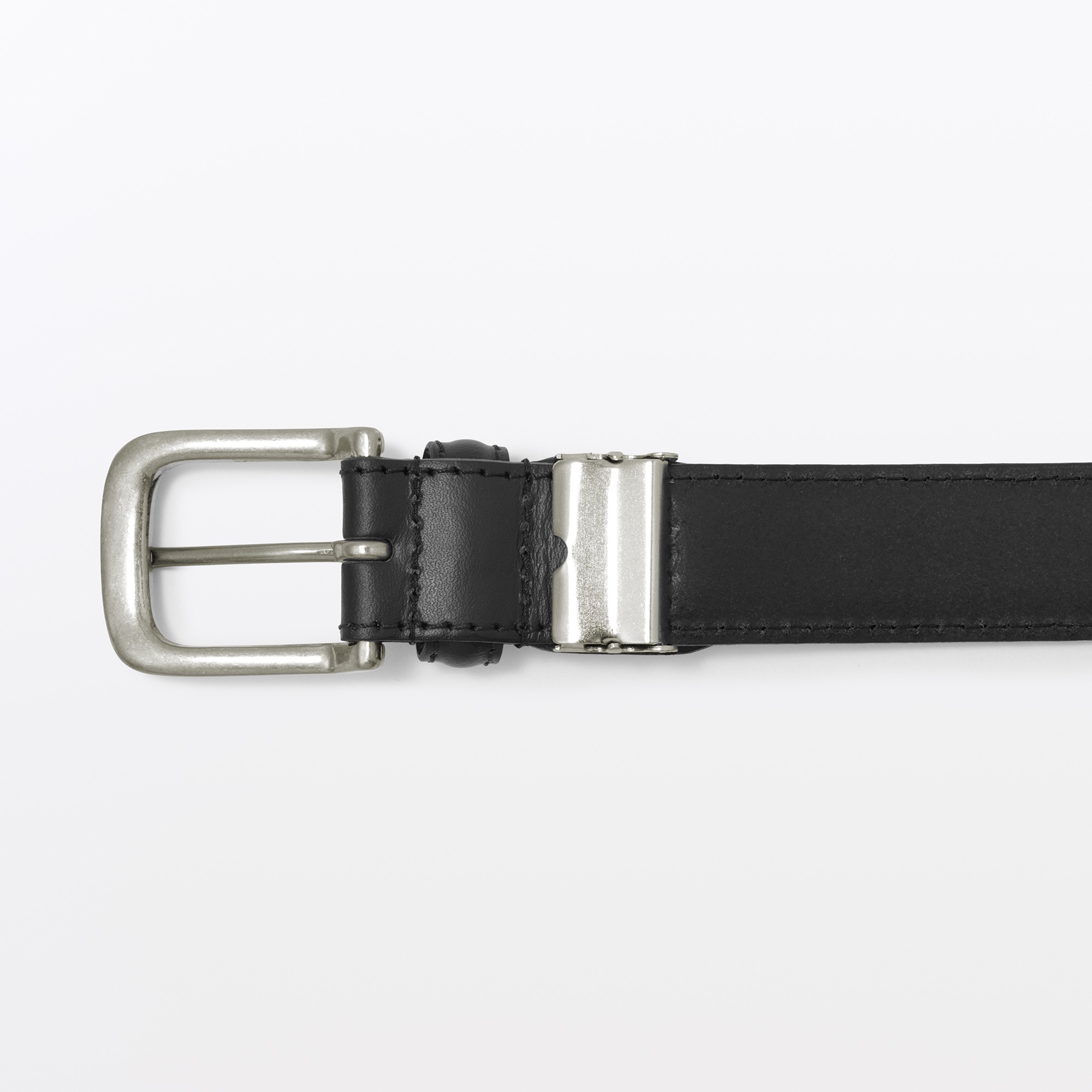 Vegetable tanned leather adjustable belt medium stitch
