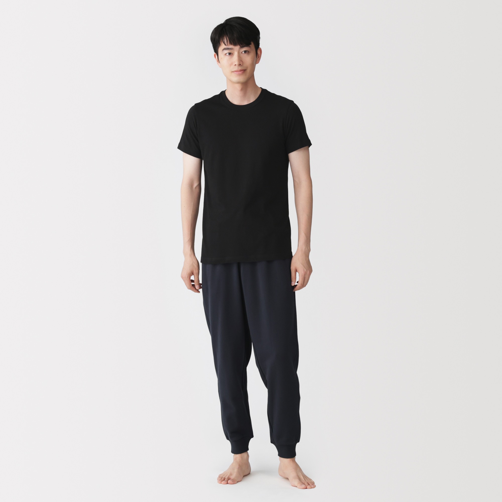 M's Side seamless cotton crew neck S/Slv T-shirt 2pcs