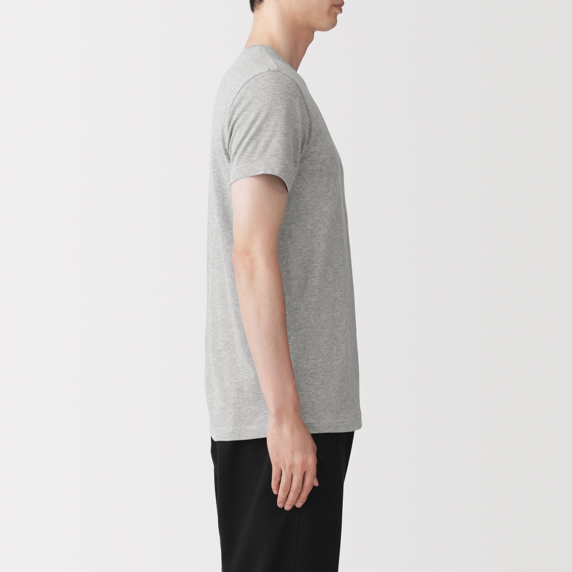 M's Side seamless cotton crew neck S/Slv T-shirt 2pcs