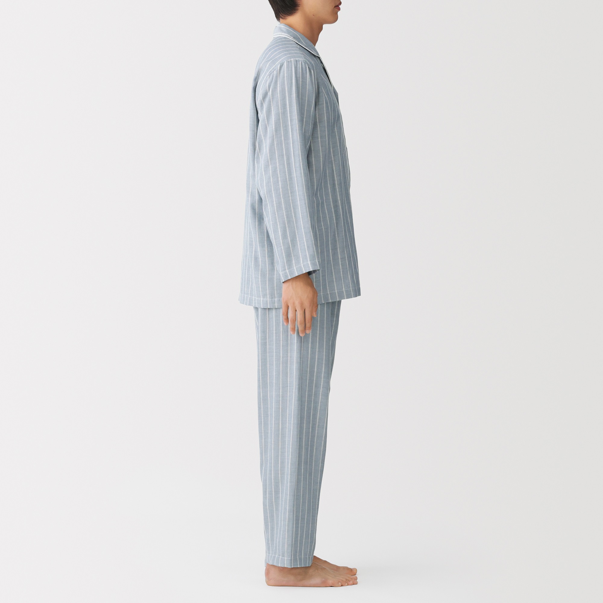 M's Side seamless double gauze L/Slv pajamas