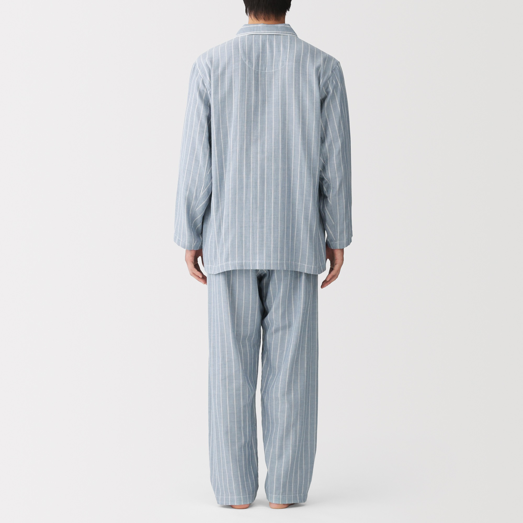 M's Side seamless double gauze L/Slv pajamas