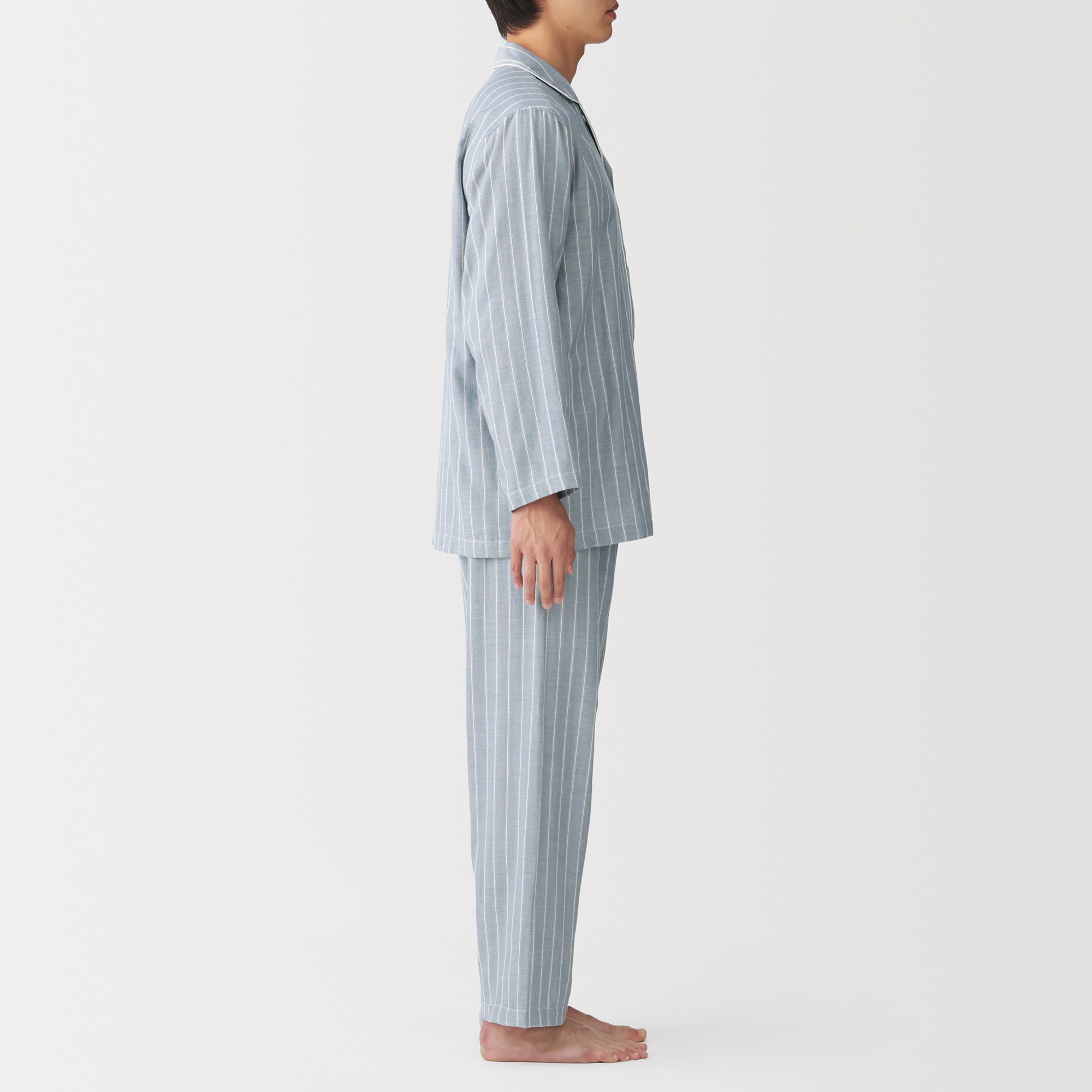 M's Side seamless double gauze L/Slv pajamas
