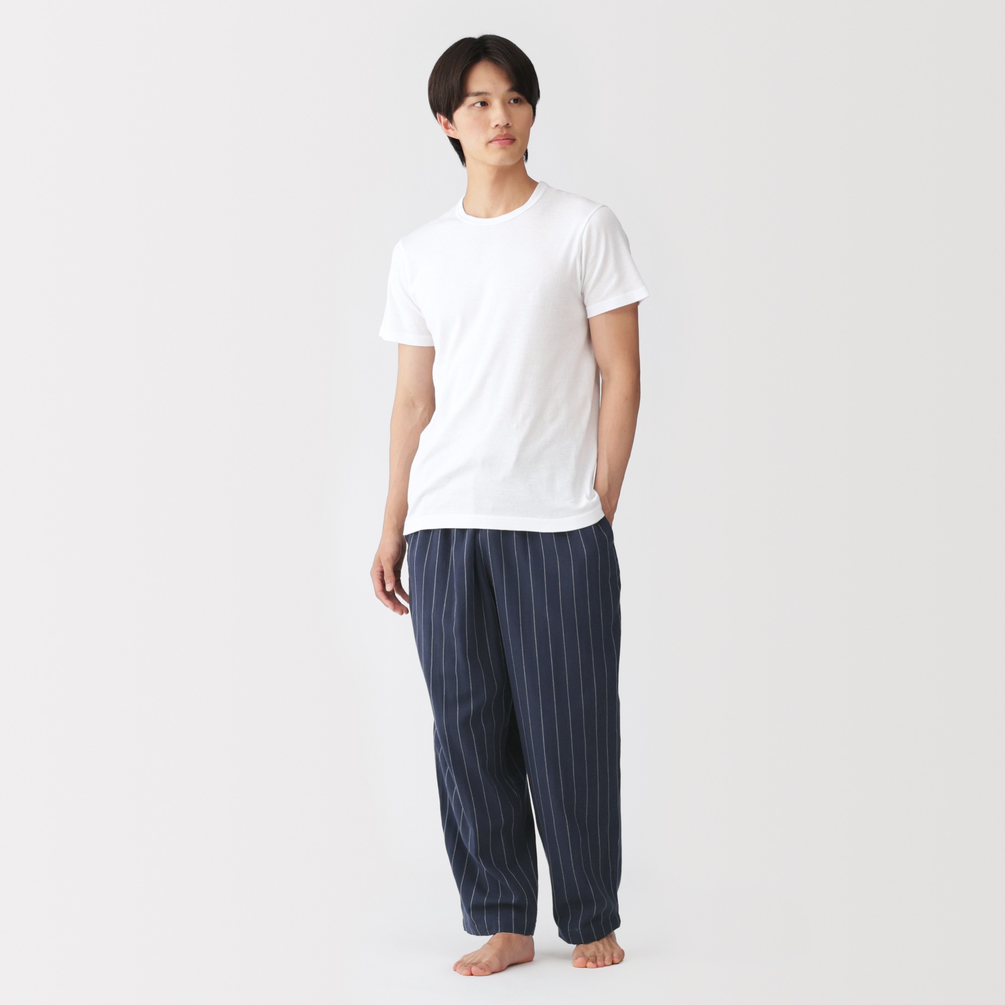 M's Double gauze room long pants