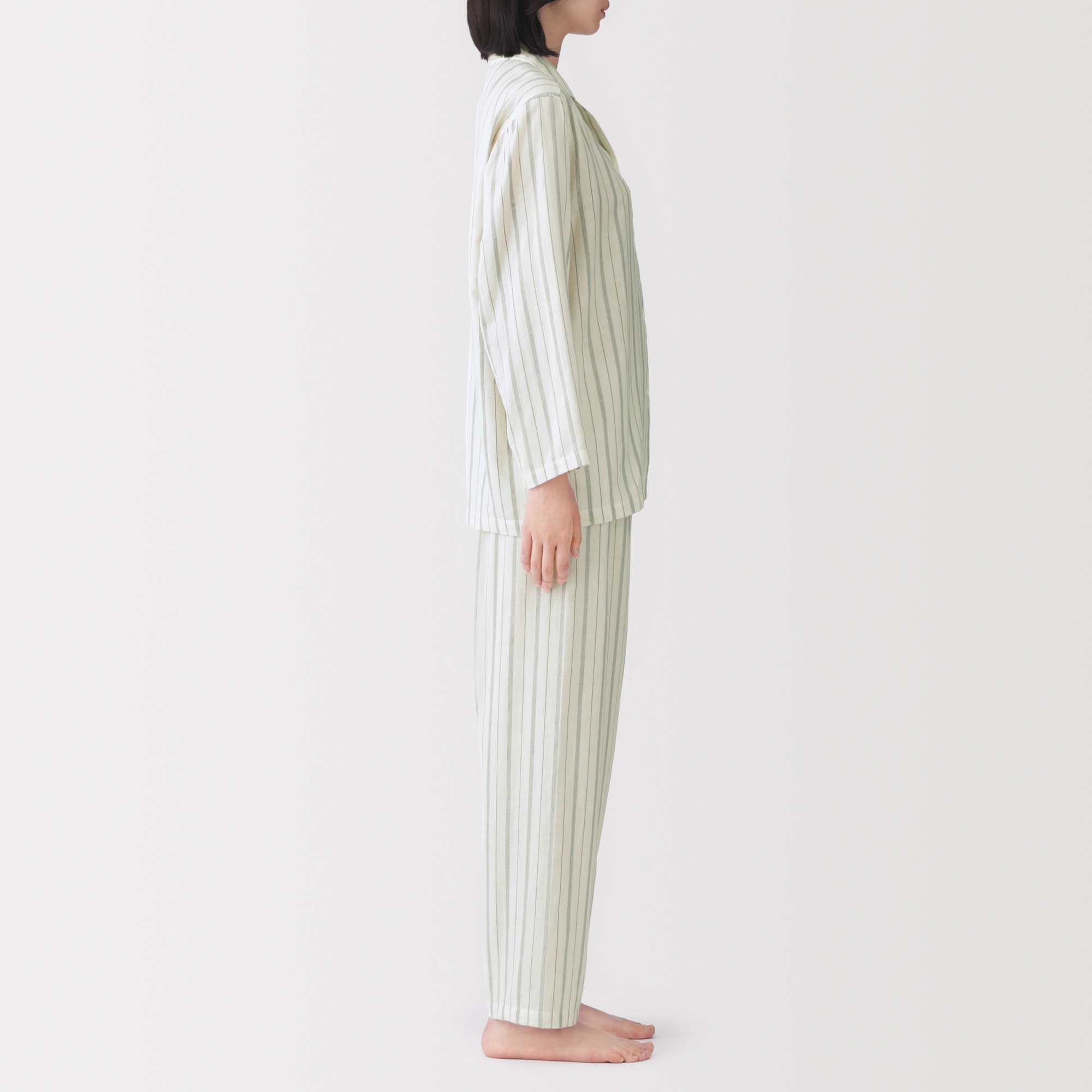 W's Side seamless Double gauze L/Slv pajamas