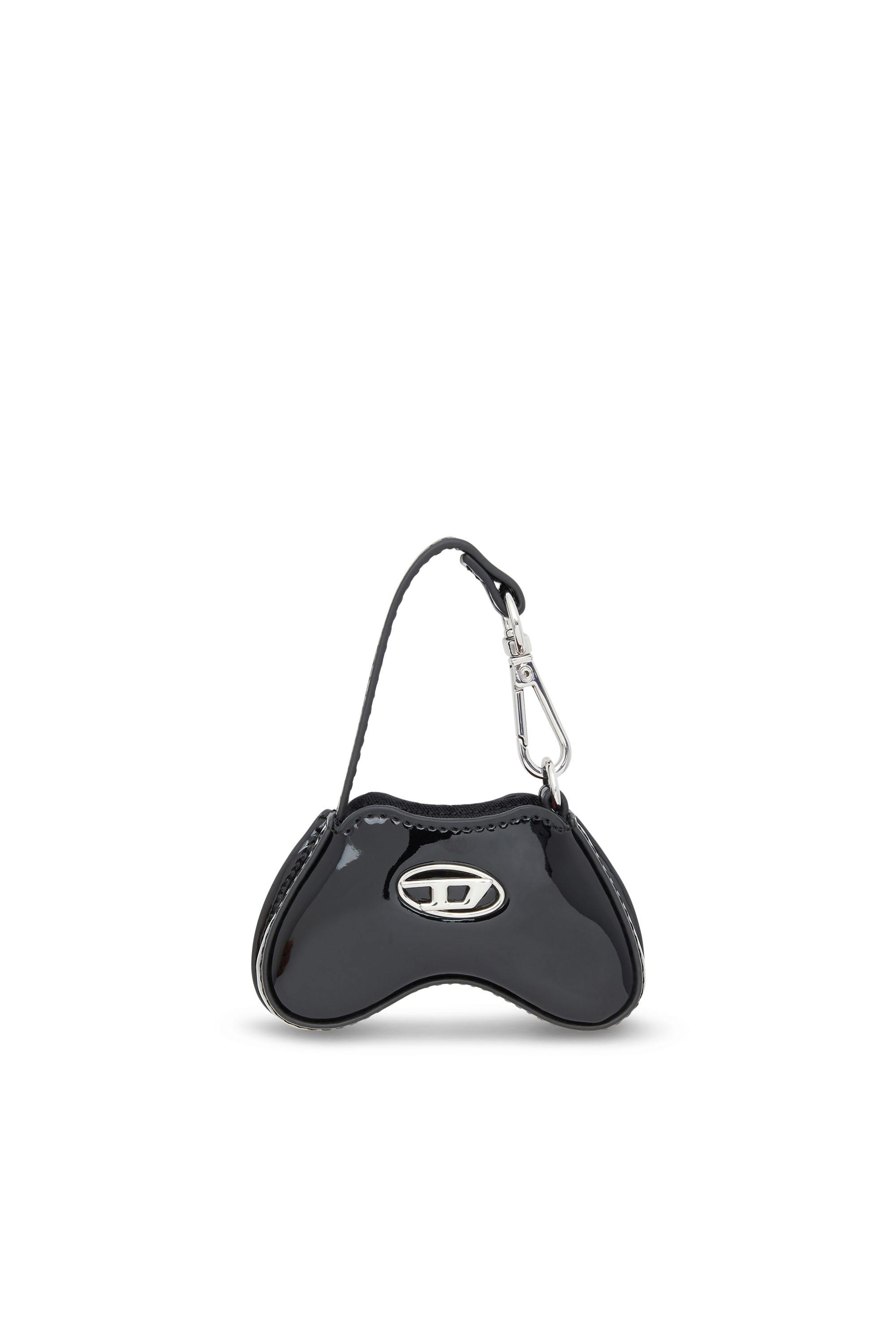 Black Glossy bag charm with mirror