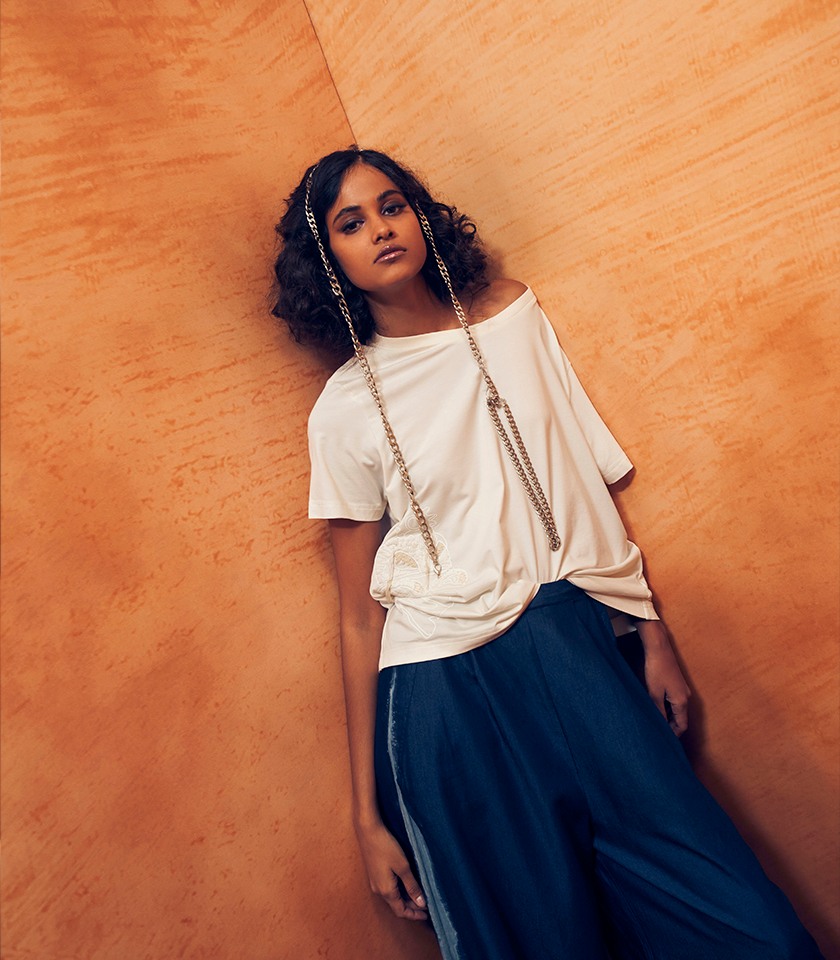 Embroidered Half Sleeve T-shirt