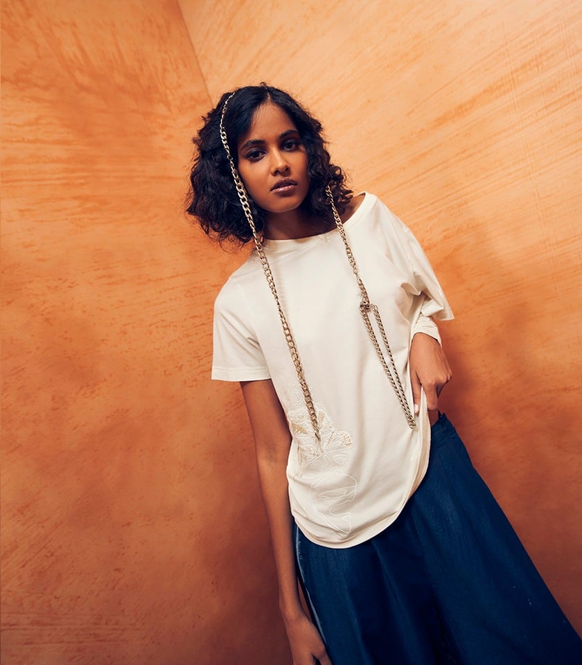 Embroidered Half Sleeve T-shirt
