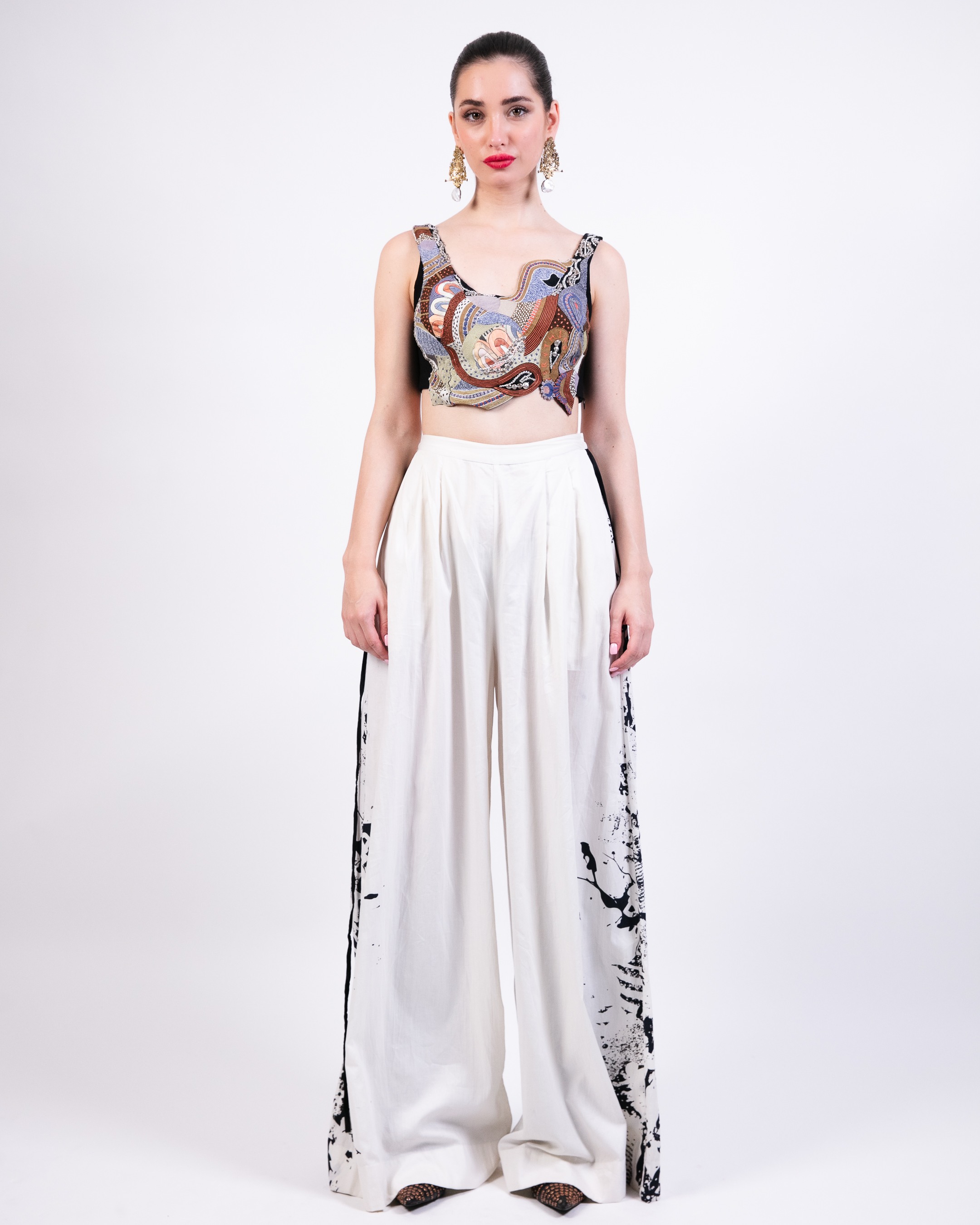 Printed short dress with Trouser
