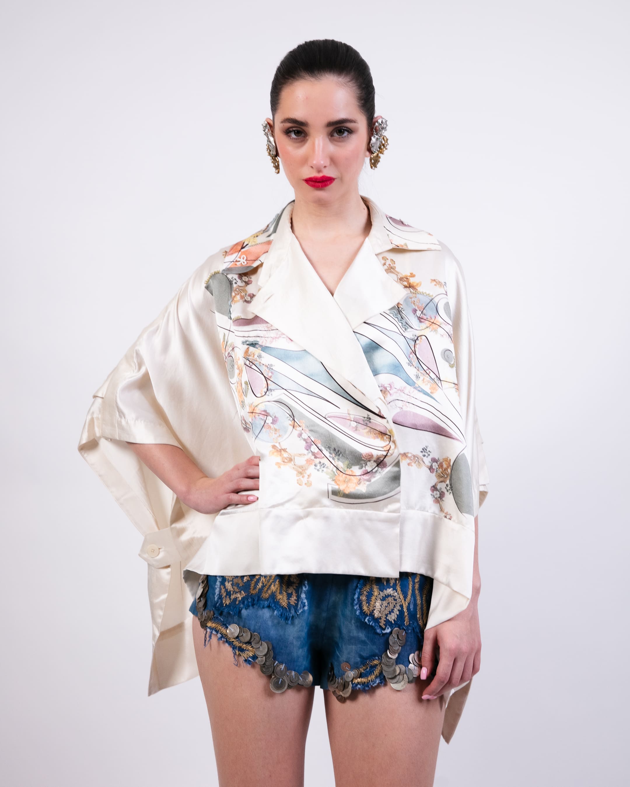 Printed Cape Shirt