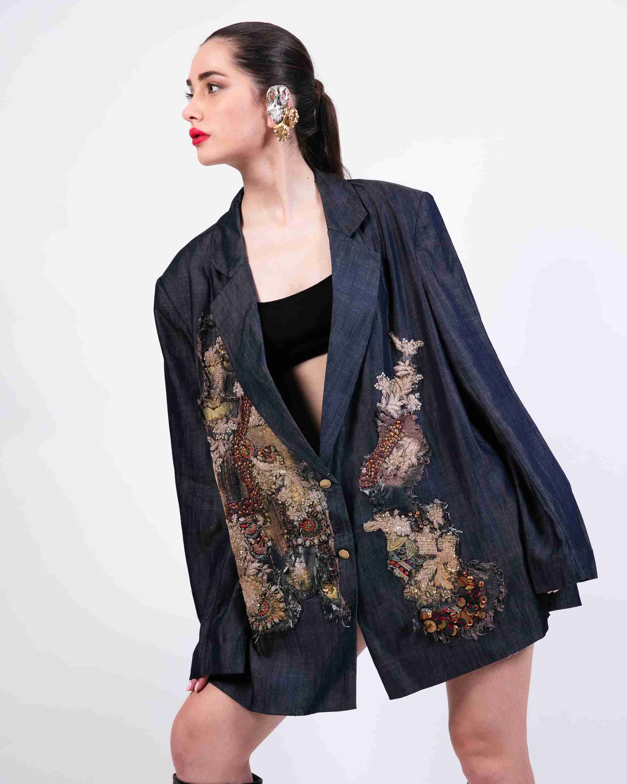Blazer Dress with Embroidery Highlight