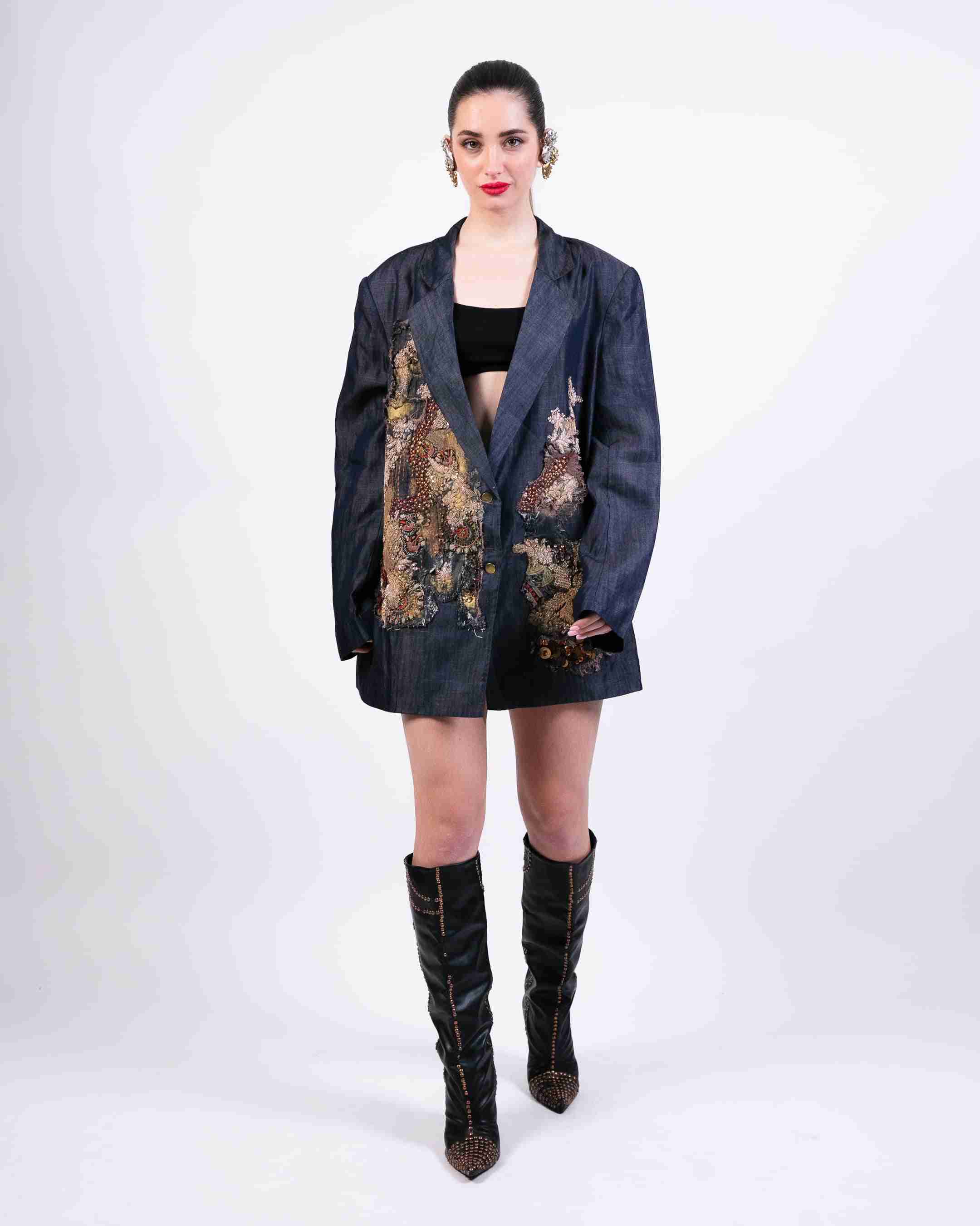 Blazer Dress with Embroidery Highlight