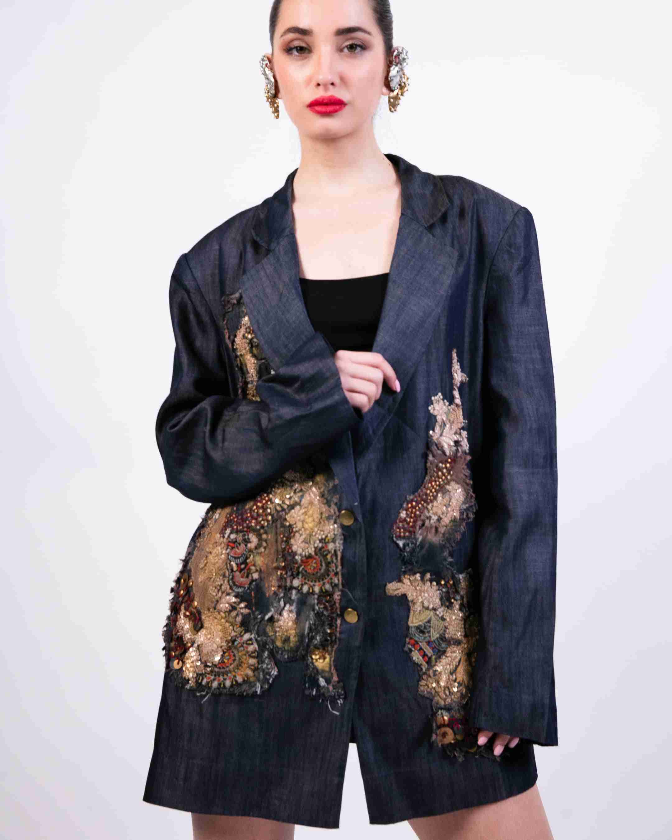 Blazer Dress with Embroidery Highlight