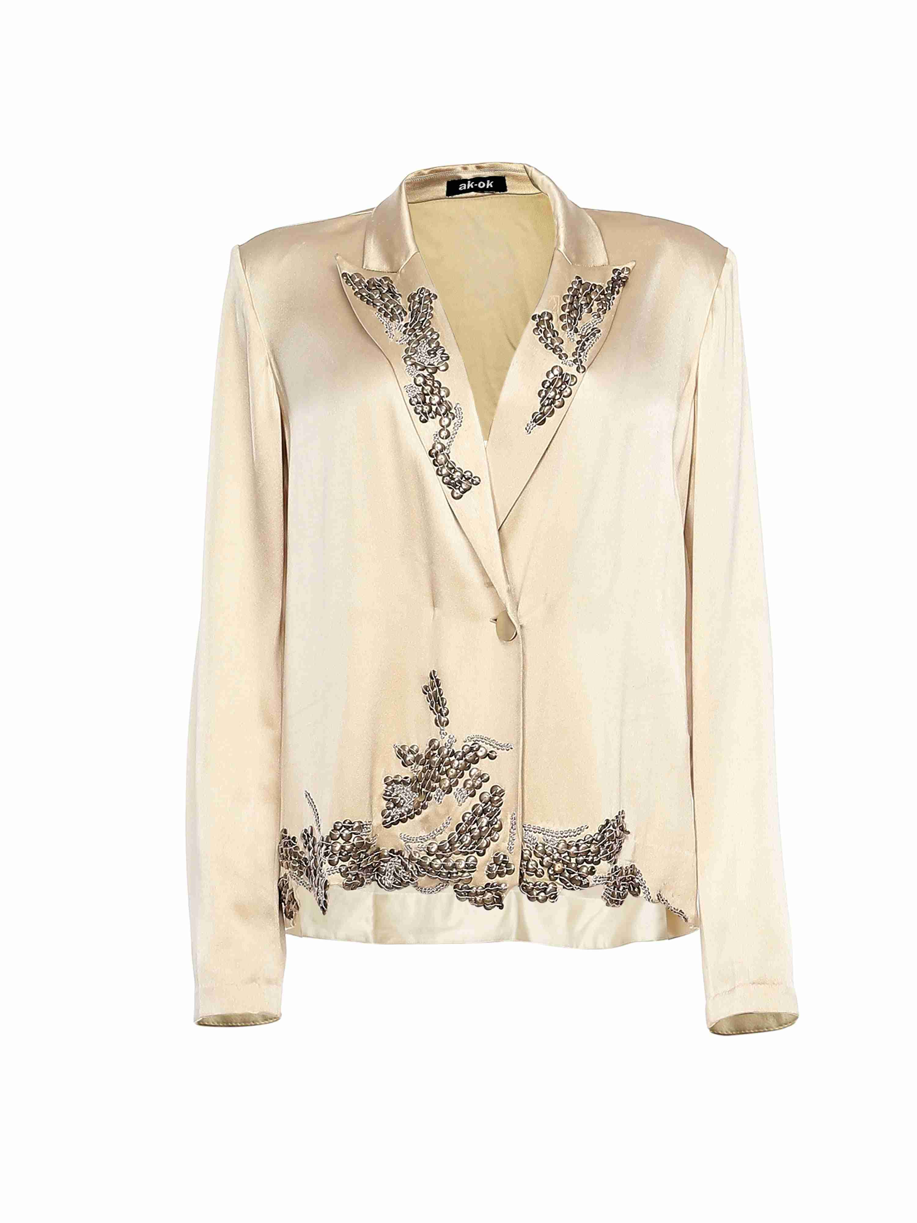 Coin Embroidered Blazer with Pants & Lycra Crop Top