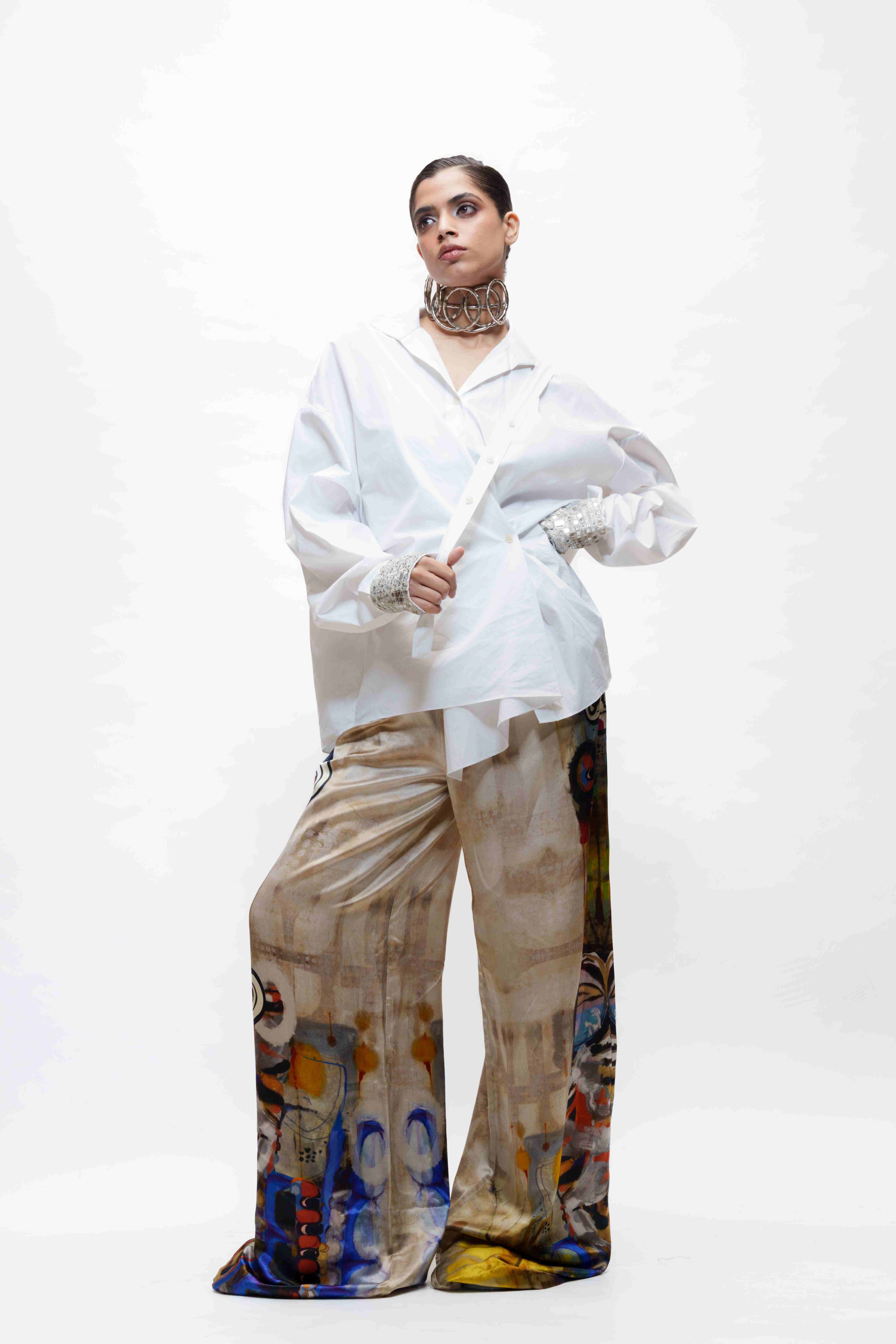 Printed Flared Trouser
