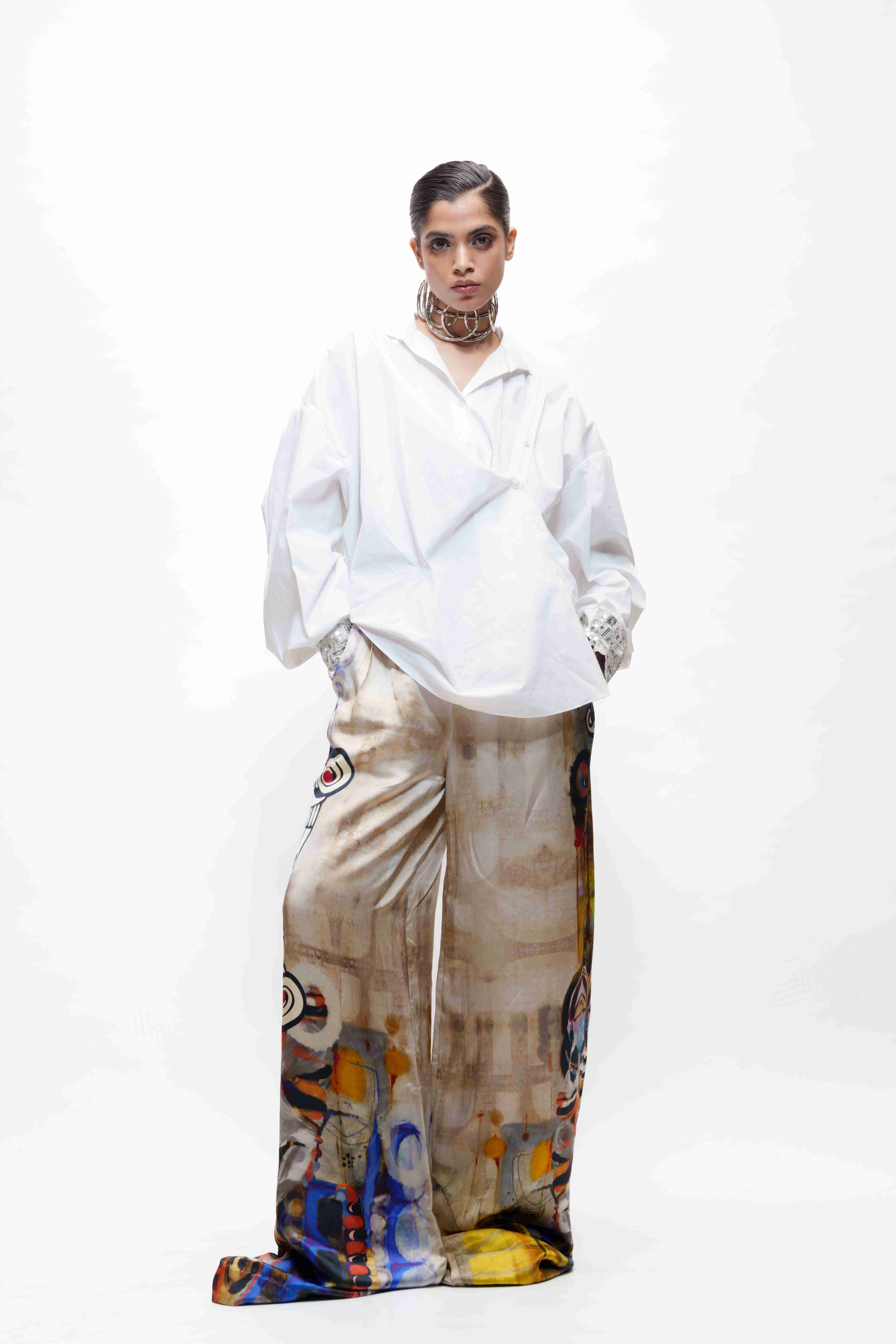 Printed Flared Trouser