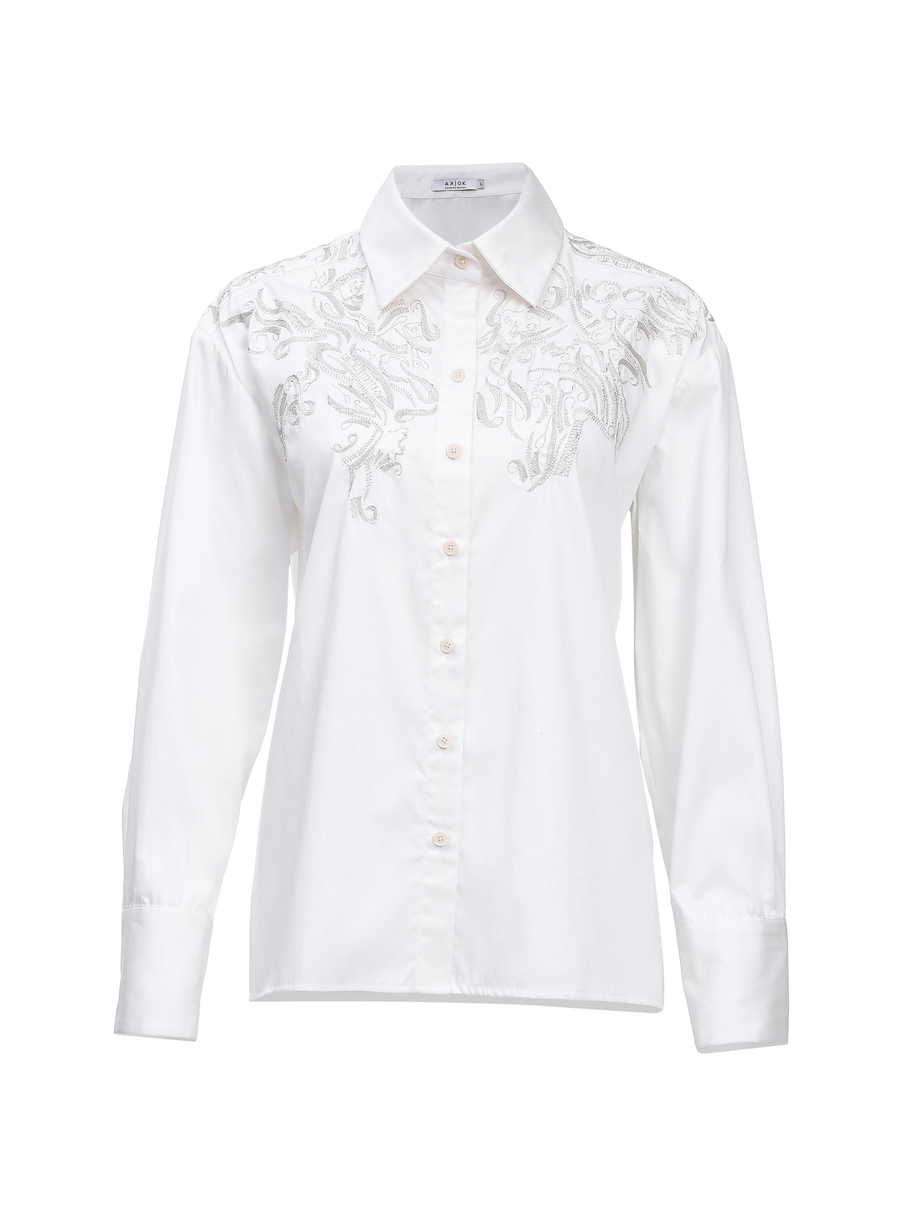 Regular Fit Shirt with Embroidered Shoulders