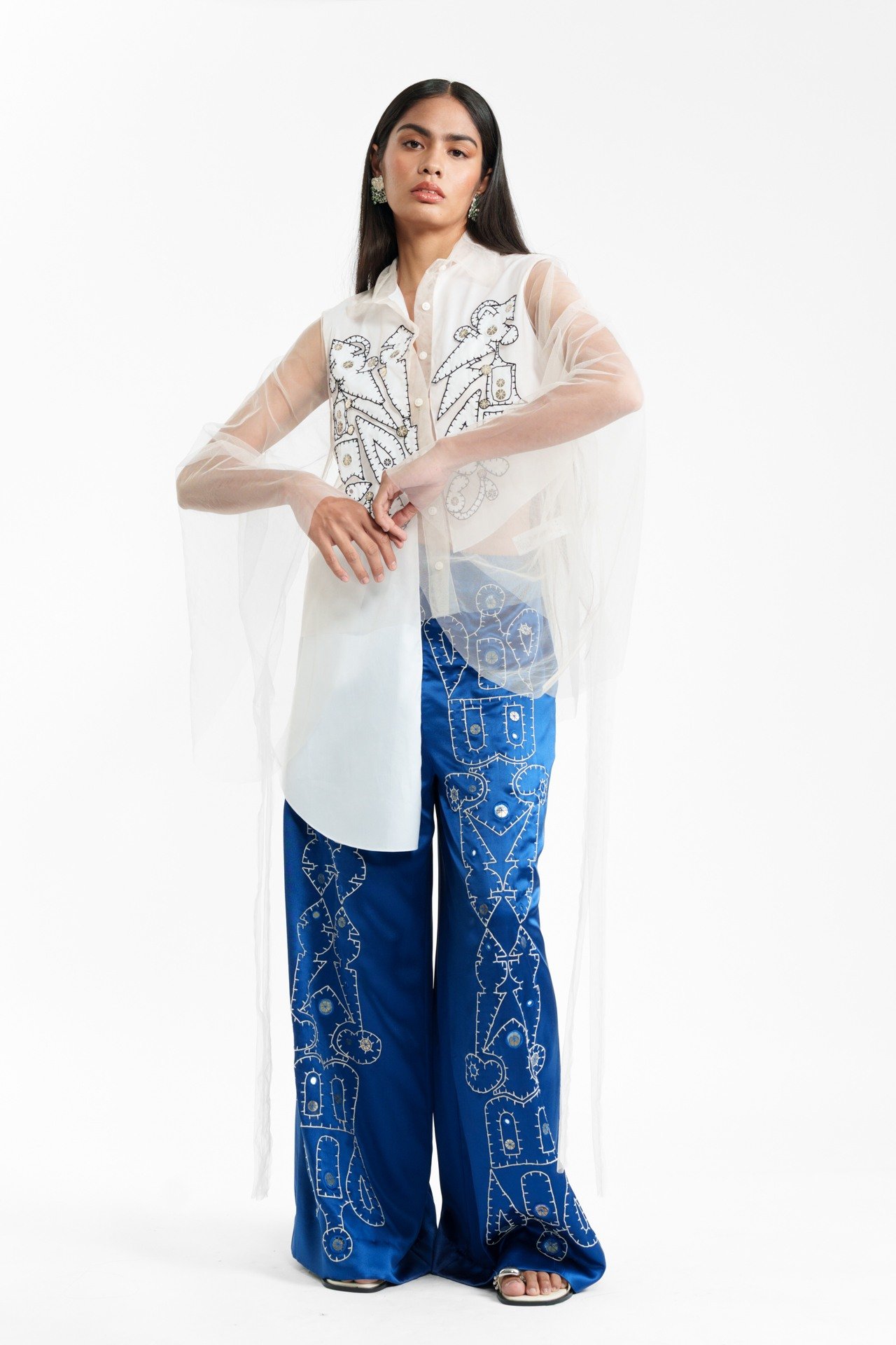 Appliqué Detail Shirt and Dori Trouser Set