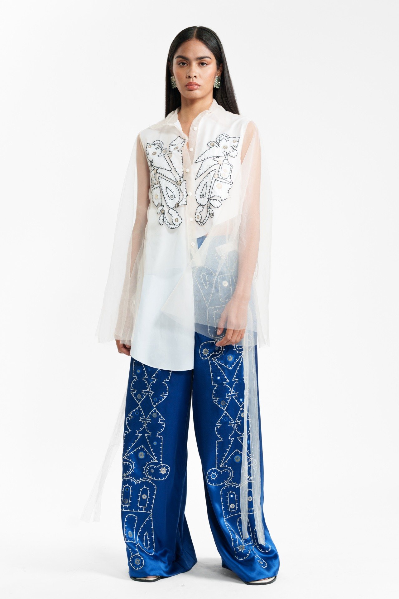 Appliqué Detail Shirt and Dori Trouser Set